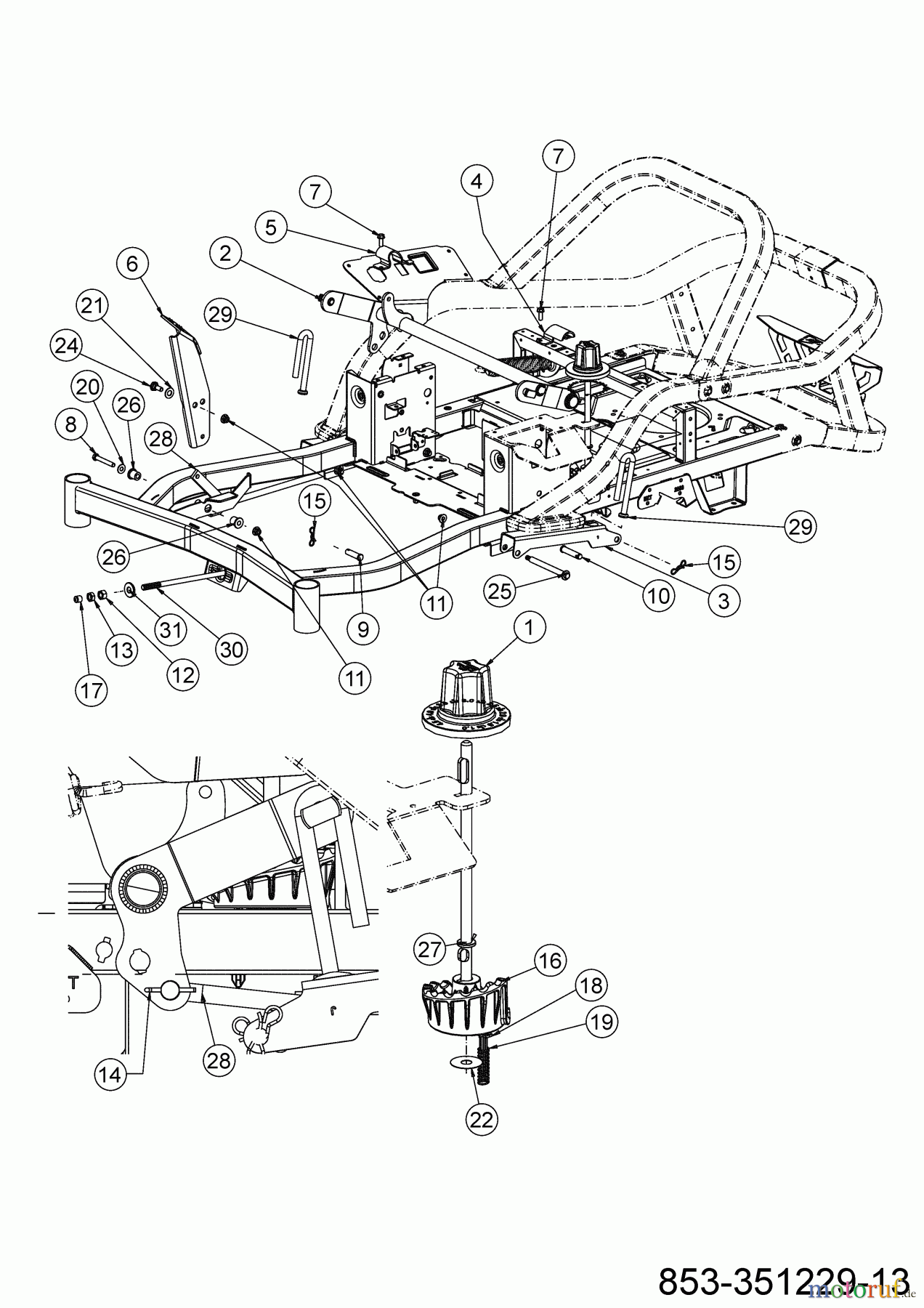 Cub Cadet Zero Turn XZ5 L137 17AIEAC3603 (2022) Mähwerksaushebung