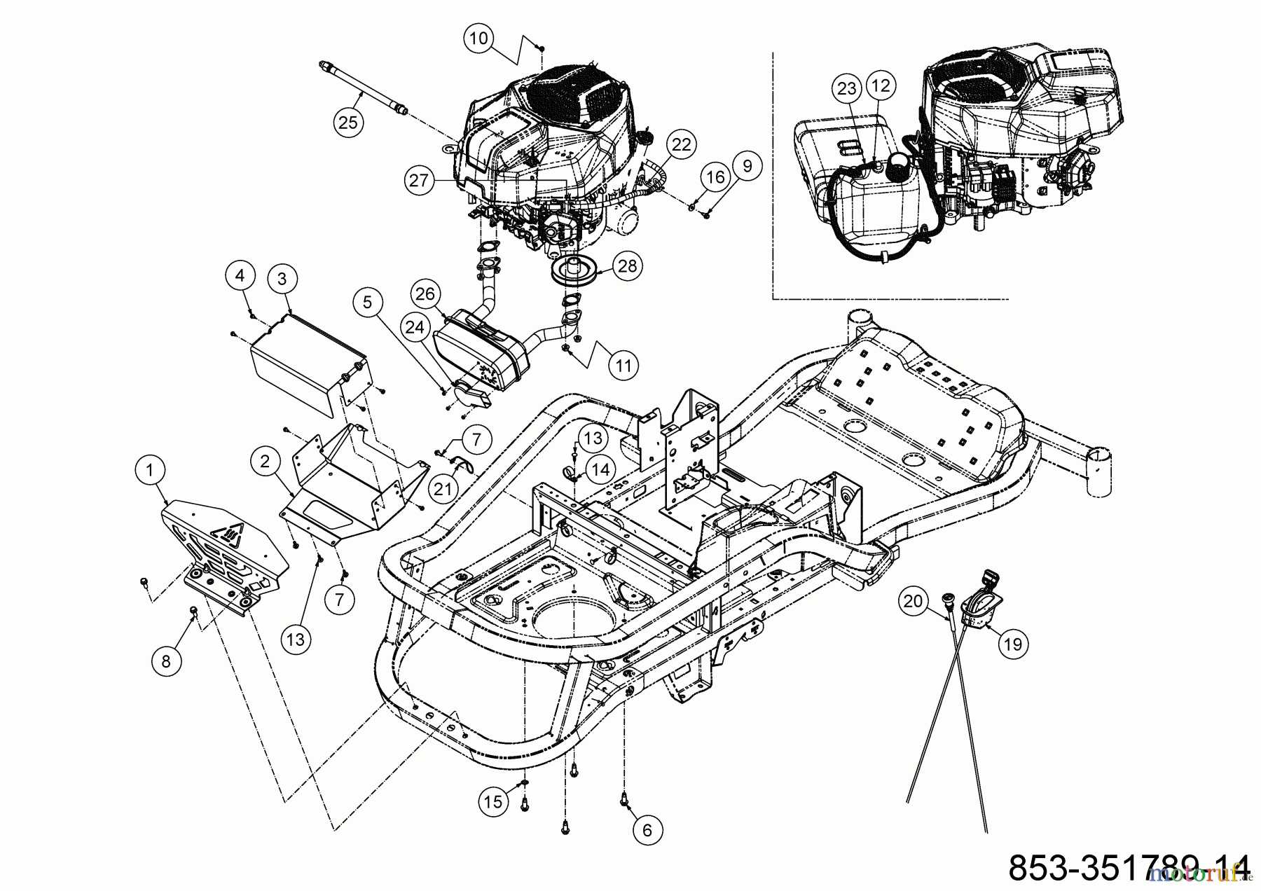Cub Cadet Zero Turn XZ5 L107 17AAEACS603 (2021) Choke- und Gaszug, Motorzubehör bis 27.10.2020