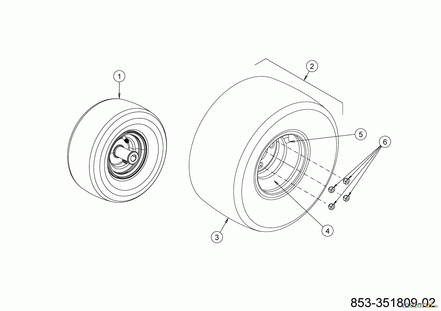 Cub Cadet Zero Turn XZ5 EL107 34BBA2CS603 (2023) Räder