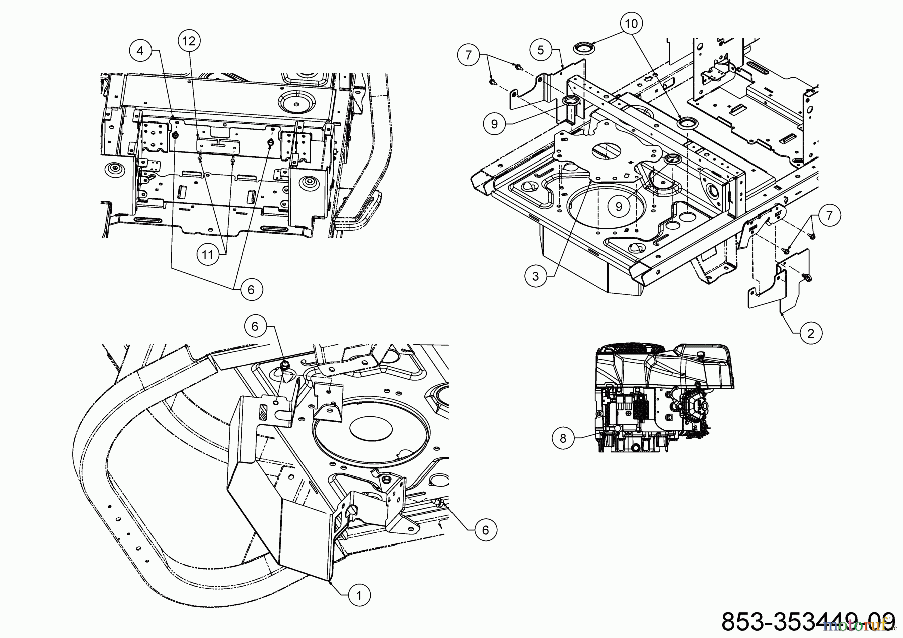 Cub Cadet Zero Turn XZ5 L127 17AIEACL603 (2022) Halteplatten Rahmen