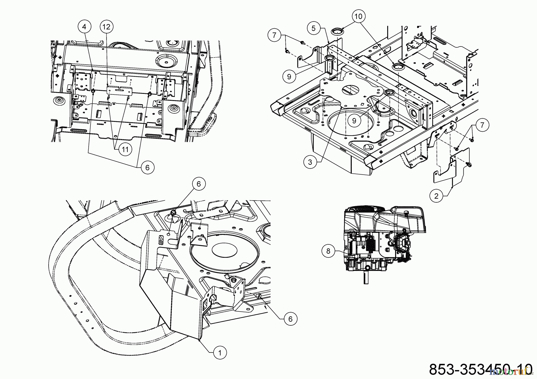 Cub Cadet Zero Turn XZ5 L107 17BAEACS603 (2023) Halteplatten Rahmen