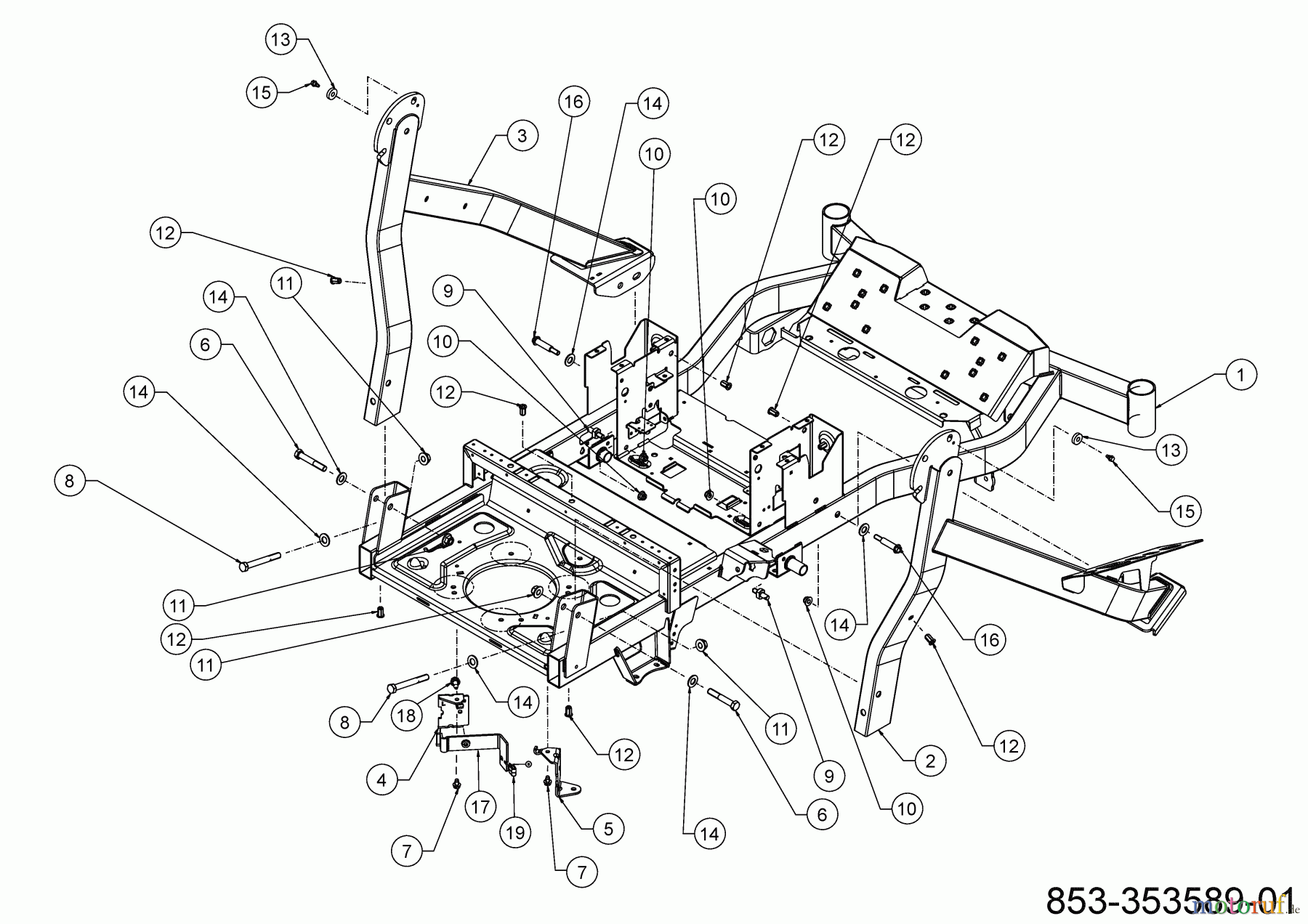 Cub Cadet Zero Turn XZ7 L122 ULTIMA 47AIAAA6603 (2023) Rahmen