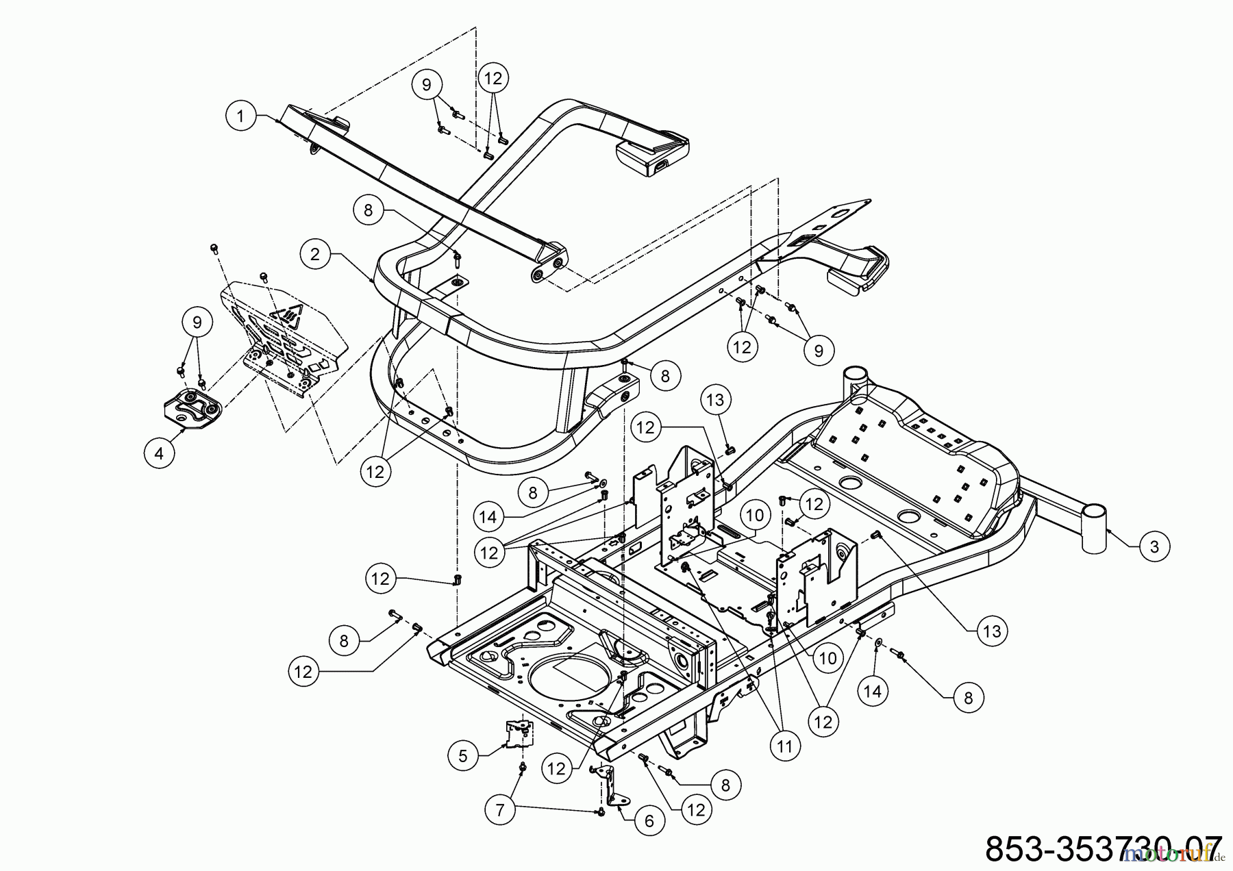 Cub Cadet Zero Turn XZ5 L107 17BAEACS603 (2023) Rahmen