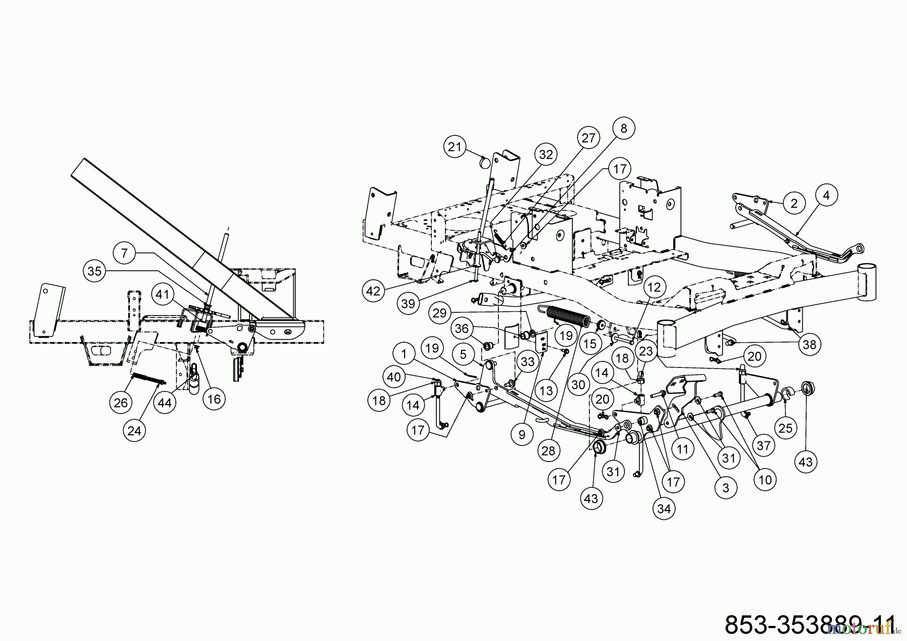 Cub Cadet Zero Turn XZ7 L122 ULTIMA 47AIAAA6603 (2023) Mähwerksaushebung