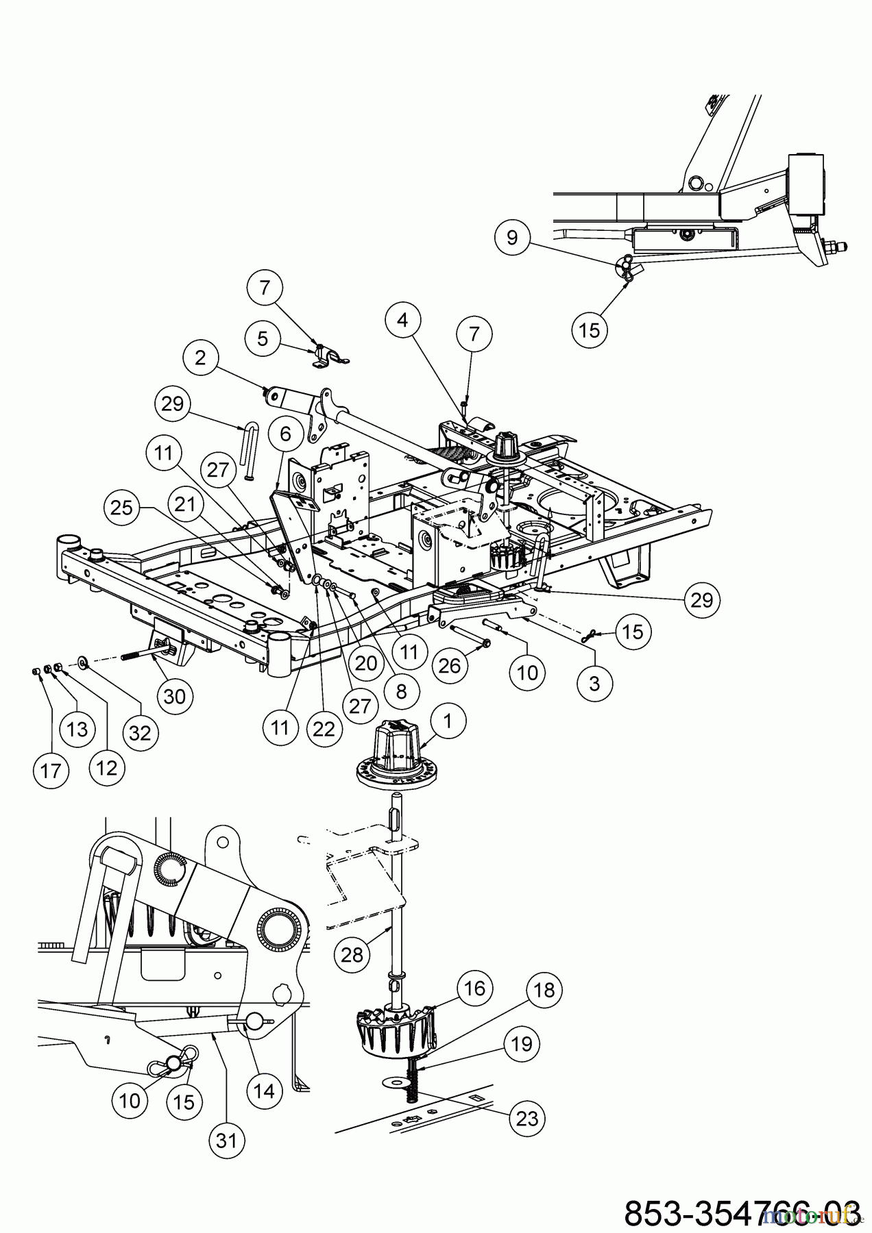 Cub Cadet Zero Turn XZ6 S107 17AAGBYE603 (2022) Mähwerksaushebung