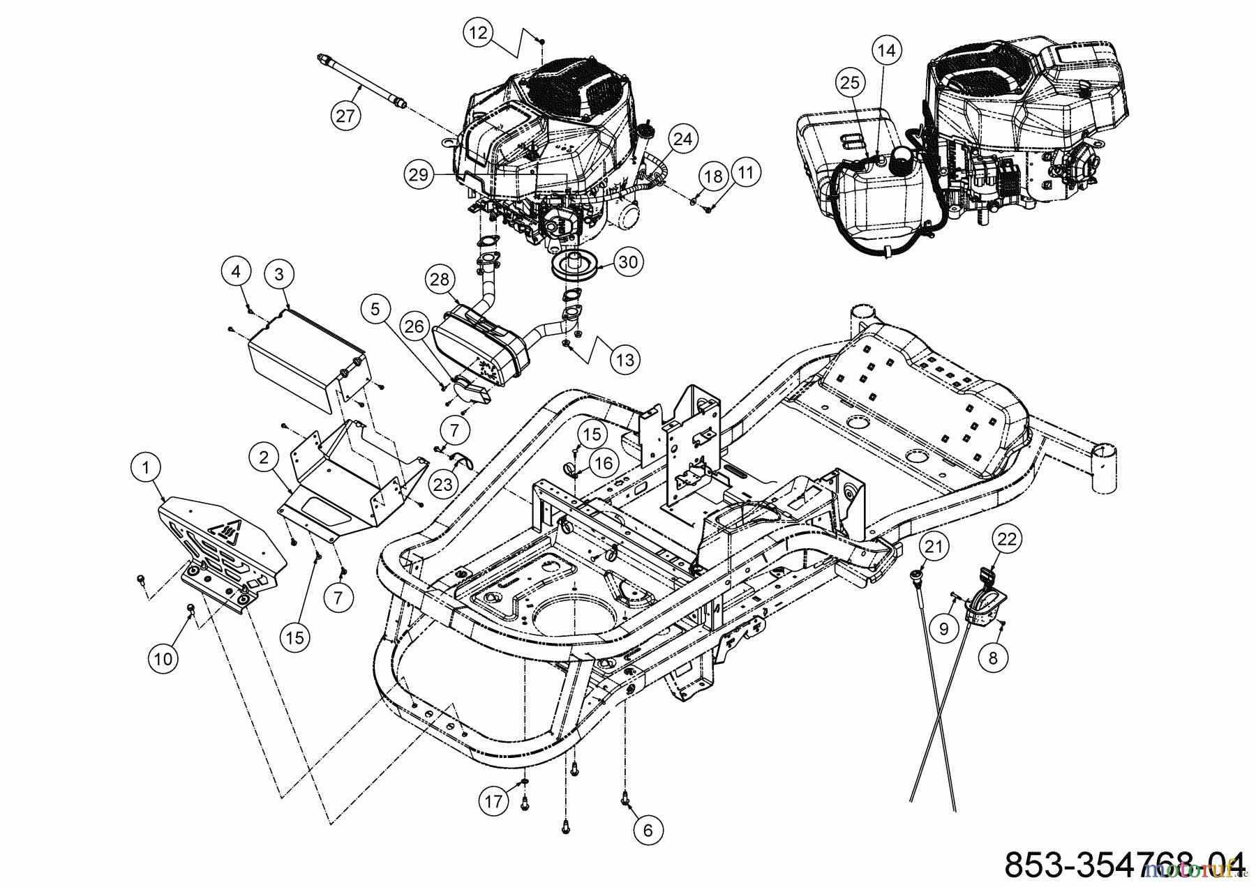 Cub Cadet Zero Turn XZ5 L107 17BAEACS603 (2023) Choke- und Gaszug, Motorzubehör