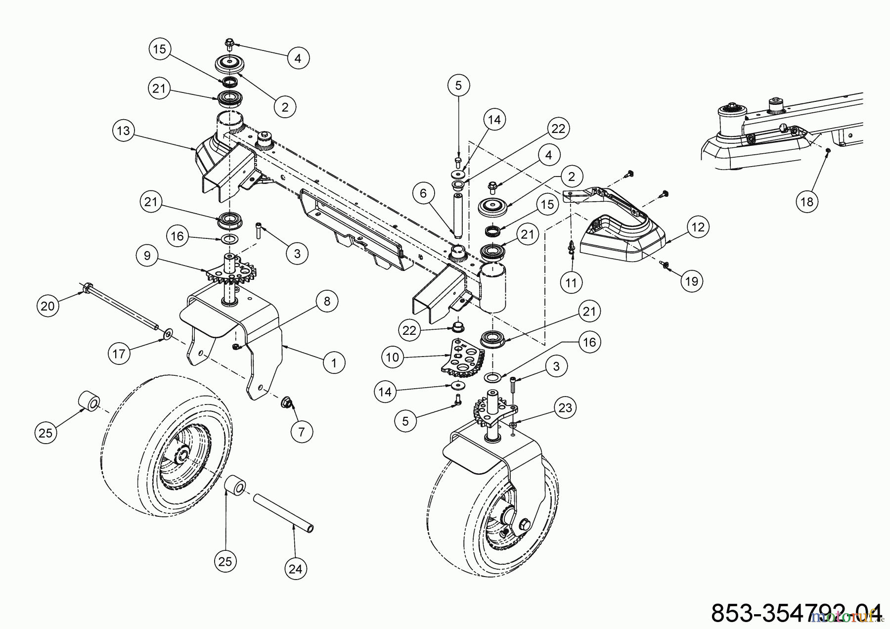  Cub Cadet Zero Turn XZ6 S127 17AIGGY2603 (2023) Vorderachse