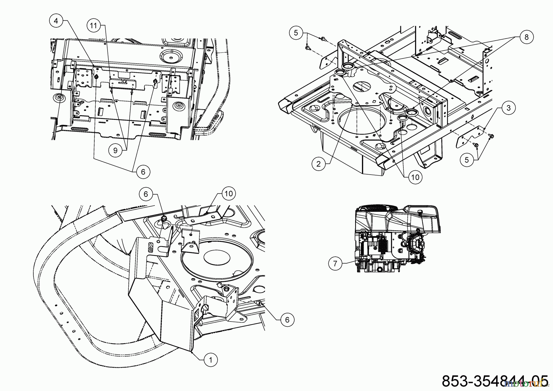 Cub Cadet Zero Turn XZ6 S107 17AAGBYE603 (2022) Halteplatten Rahmen