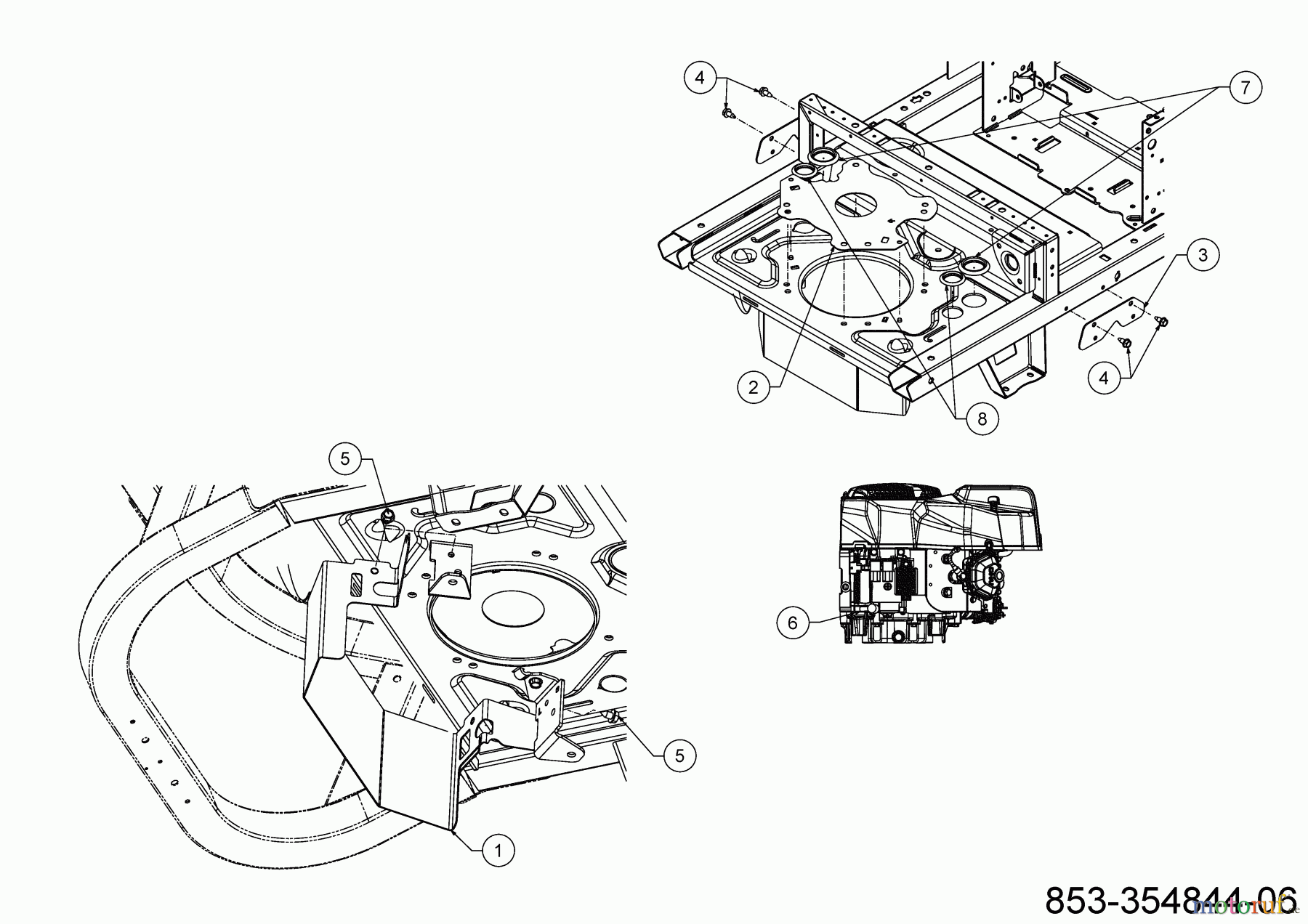 Cub Cadet Zero Turn XZ6 S127 17AIGGY2603 (2023) Halteplatten Rahmen