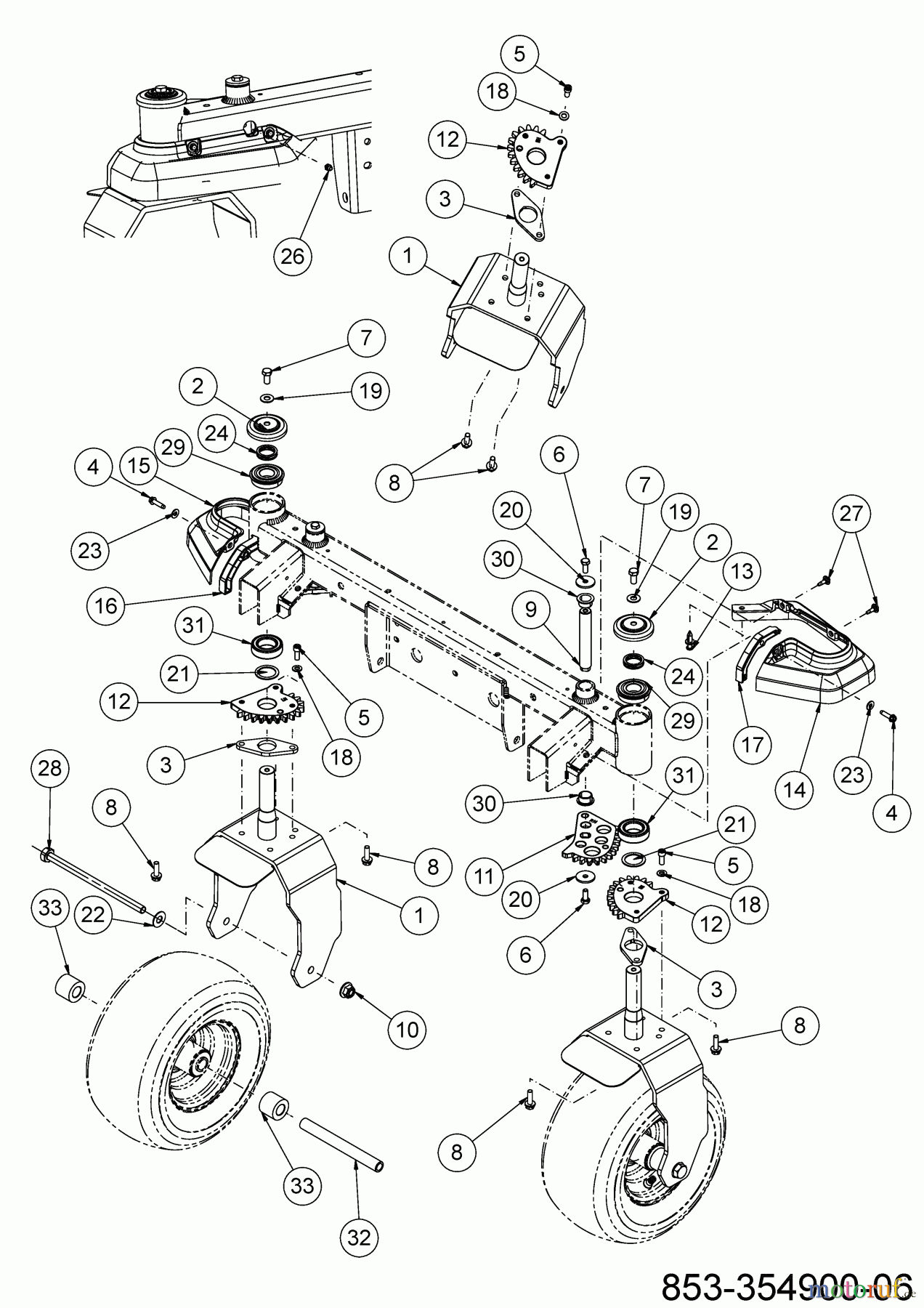 Cub Cadet Zero Turn XZ8 S137I ULTIMA 47ATCAB7603 (2023) Vorderachse