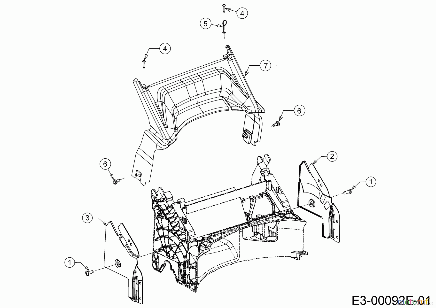 Cub Cadet Motormäher mit Antrieb LM2 DR46S 12EBTQKC603 (2022) Abdeckung hinten, Holmbraketten