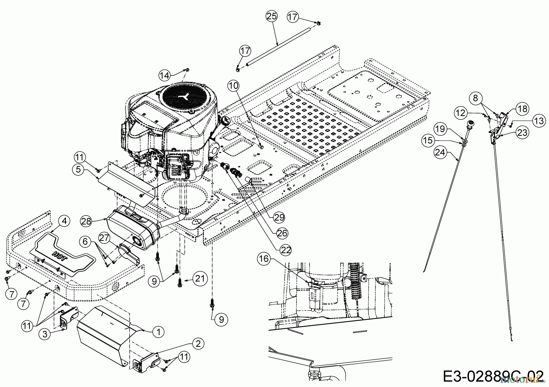 Cub Cadet Zero Turn XZ2 127 17BICBYQ603 (2021) Choke- und Gaszug, Motorzubehör