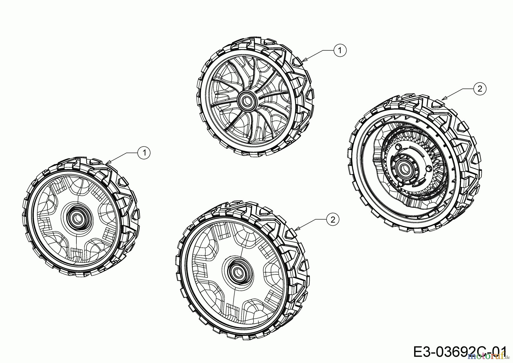  Cub Cadet Motormäher mit Antrieb LM1 CR53 12C-PQSC603 (2021) Räder