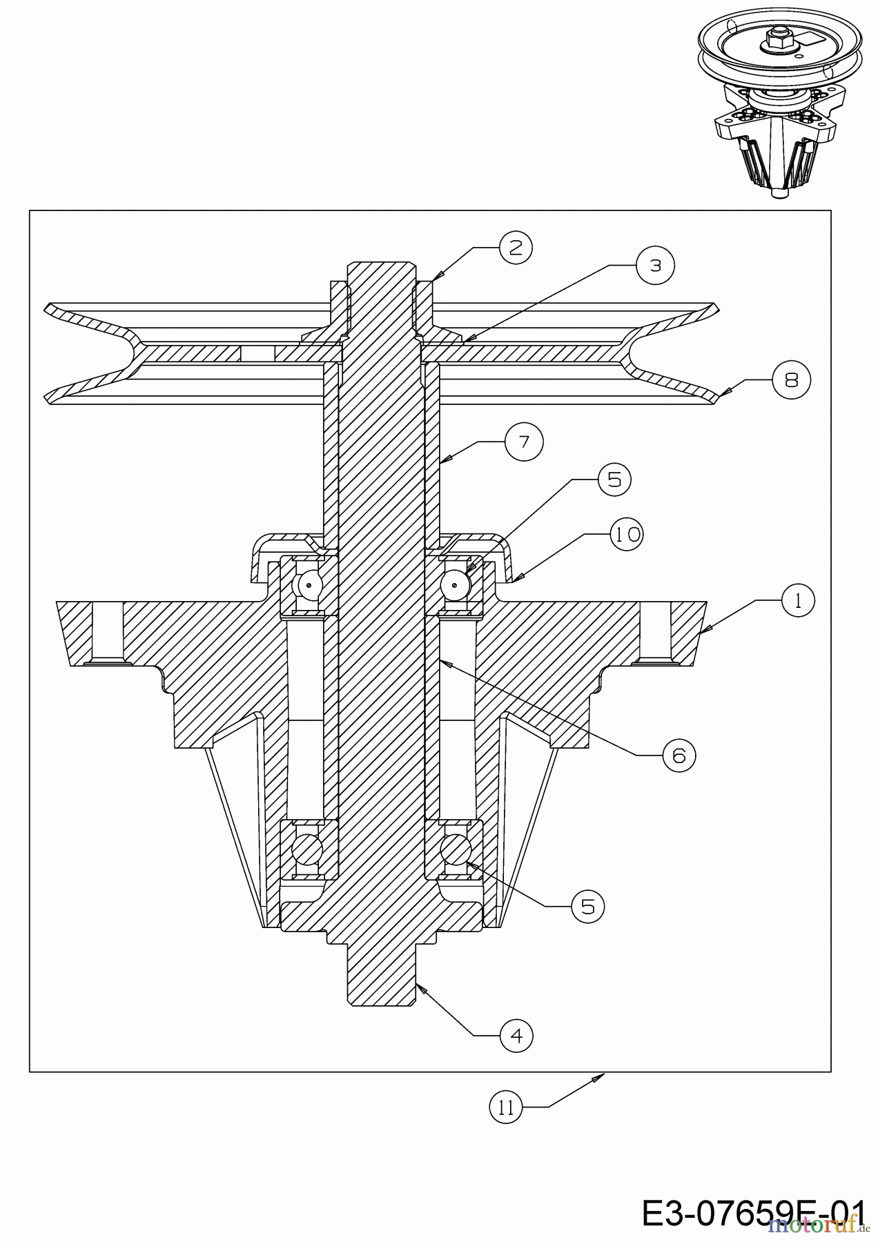 Cub Cadet Rasentraktoren LR2 MS76 13A721JD603 (2021) Messerspindel 618-04822B