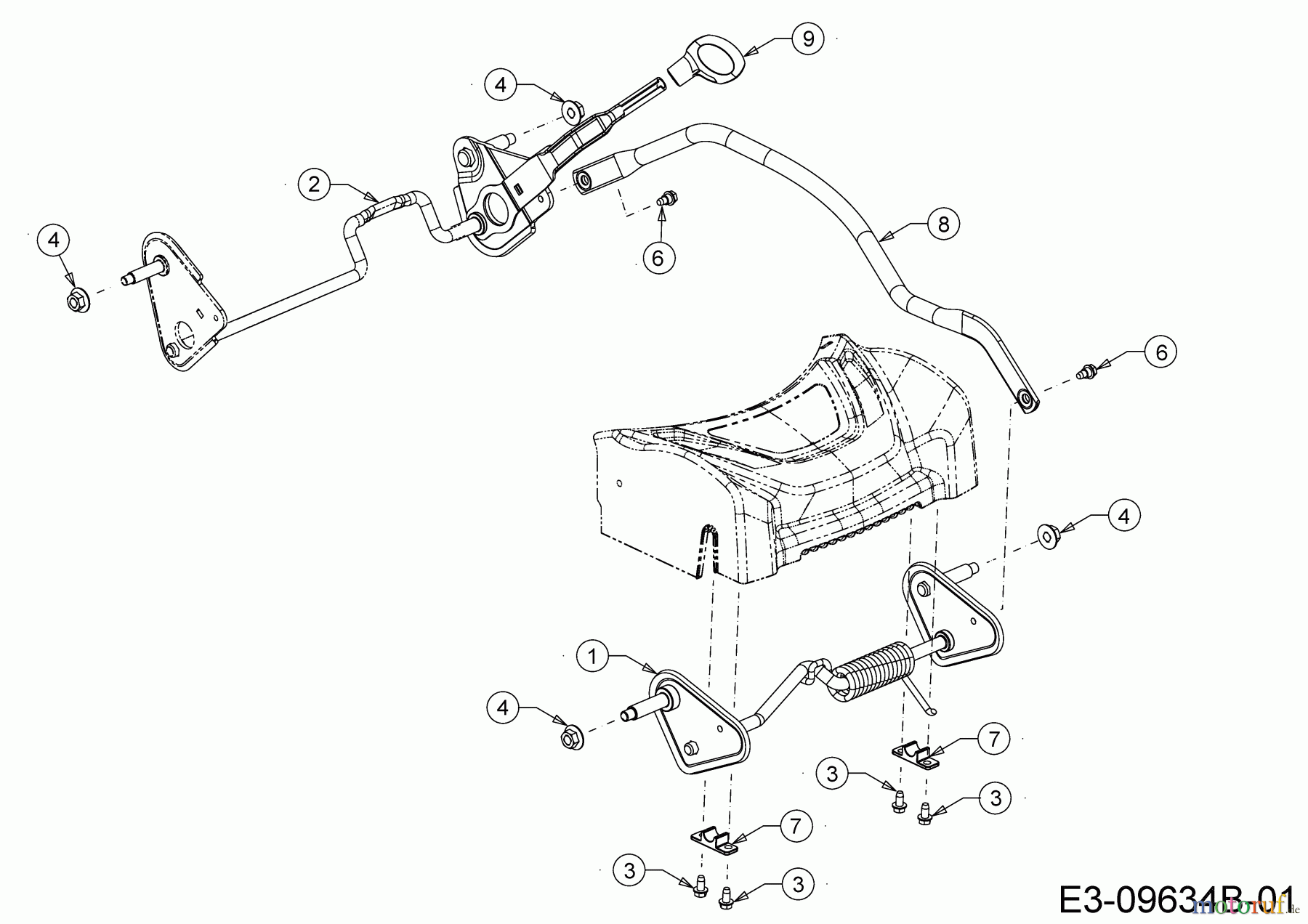 Cub Cadet Motormäher mit Antrieb LM3 CRC46S 12DBTVSC603 (2023) Achsen, Höhenverstellung