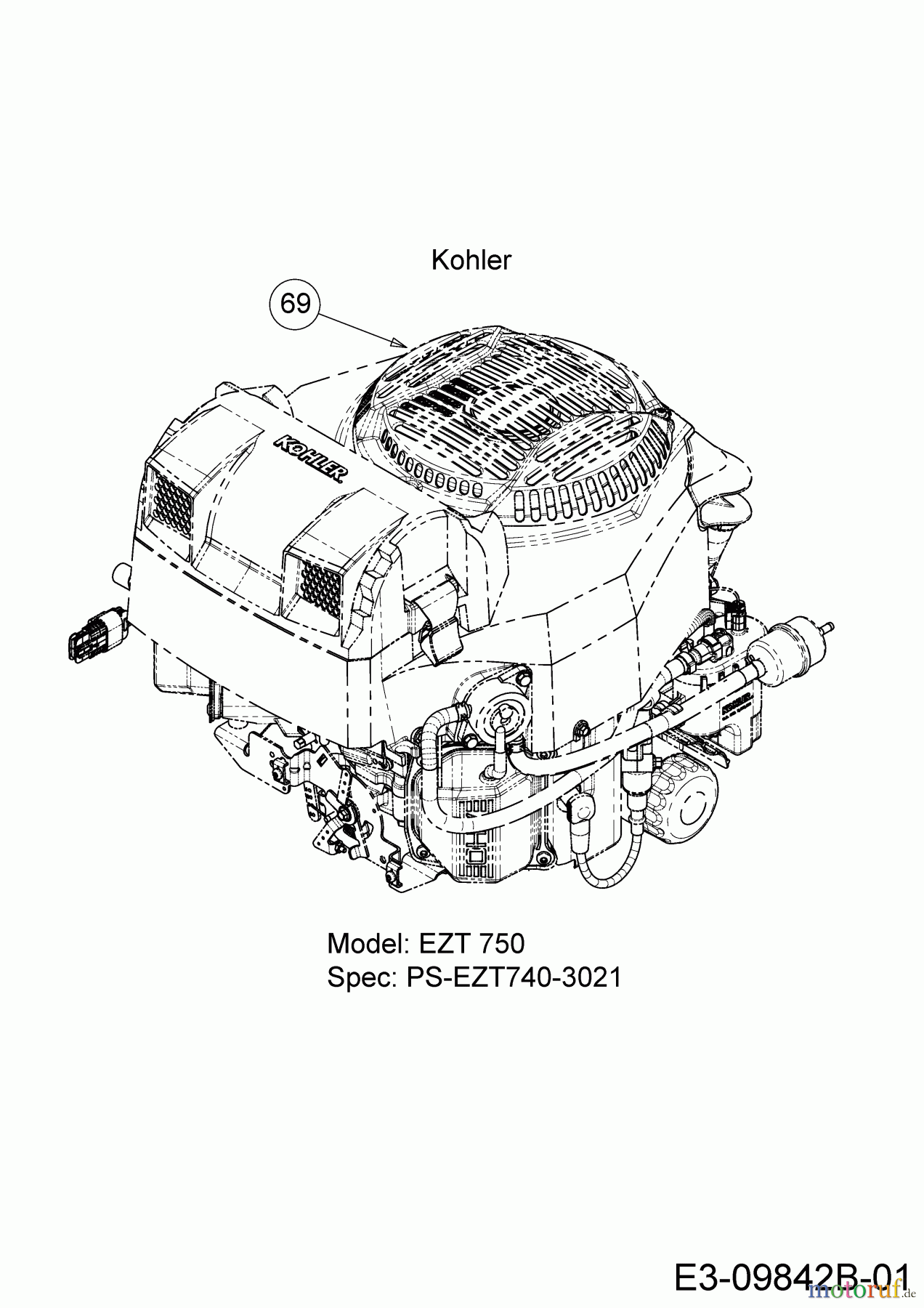 Cub Cadet Zero Turn XZ7 L152I ULTIMA 47ATAHA8603 (2021) Motor Kohler