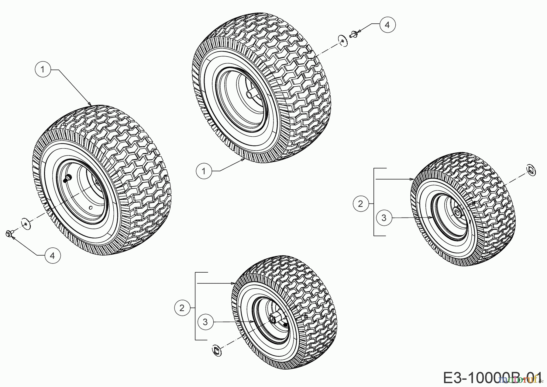 Cub Cadet Rasentraktoren XT2 PS117 13AJA1TT603 (2022) Räder 15x6 + 20x8
