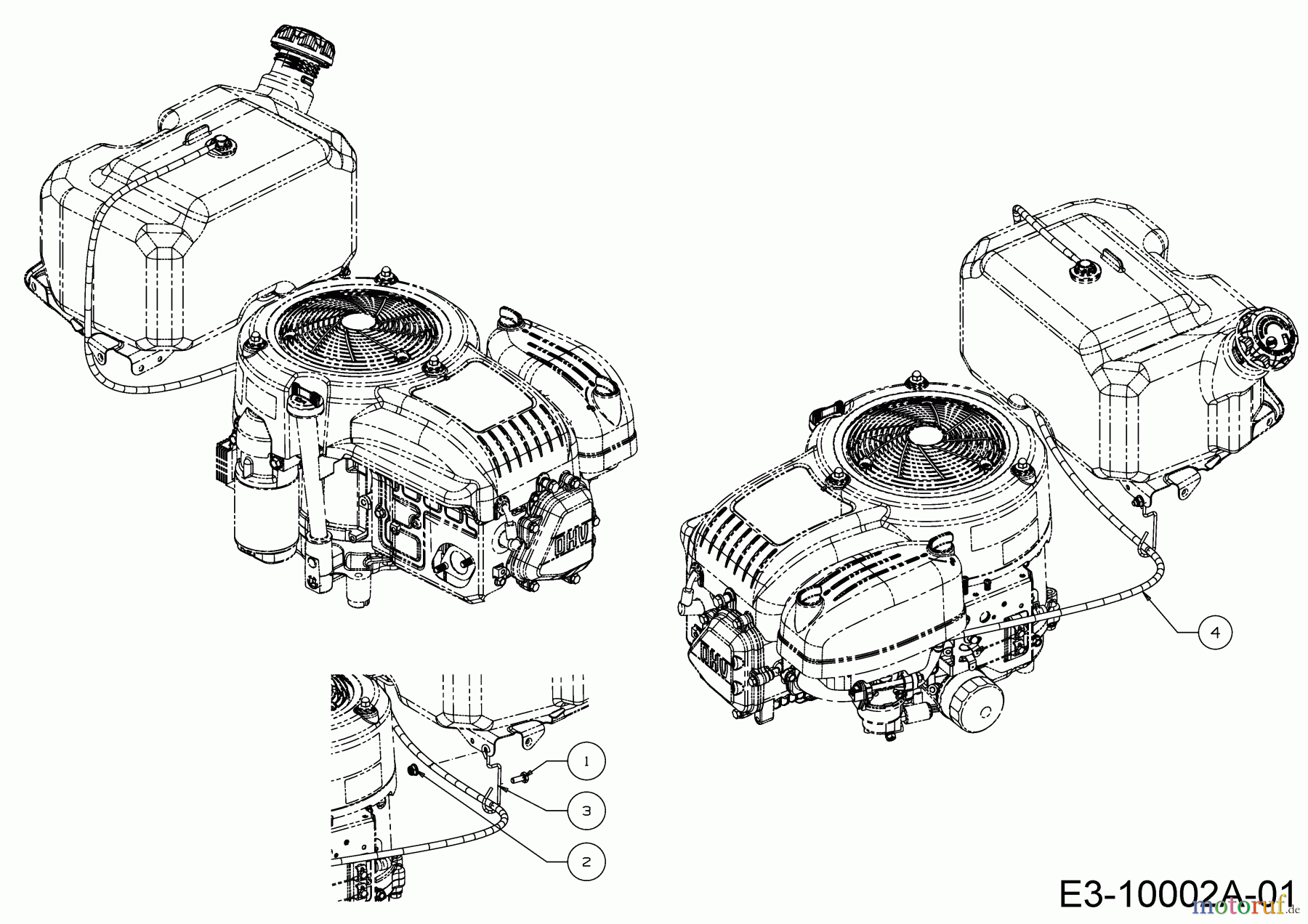Cub Cadet Rasentraktoren XT1 OR106 13A8A1TR603 (2022) Entlüftungsschlauch Kraftstoff
