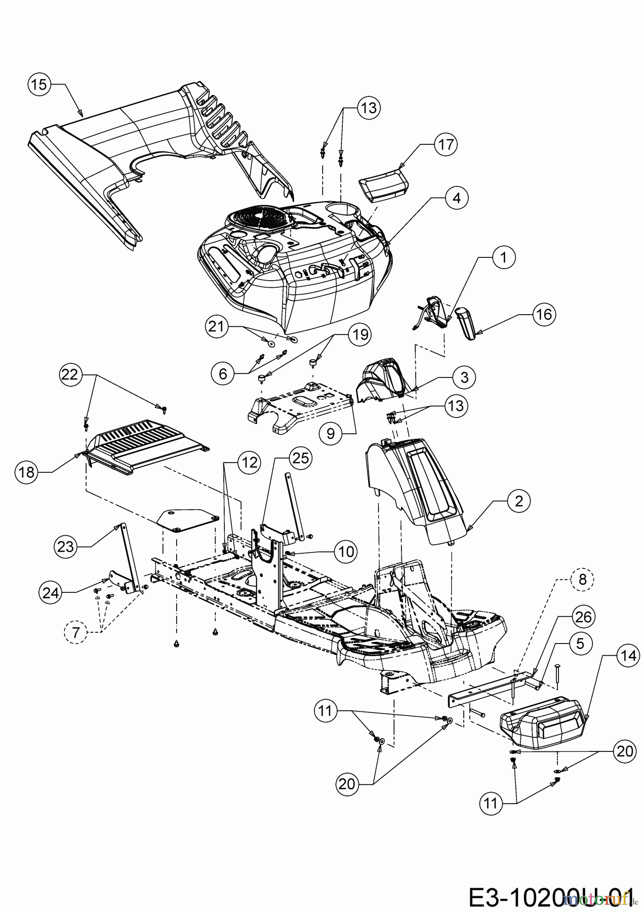  Cub Cadet Rasentraktoren LR2 MR76 13A721HD603 (2021) Verkleidungen