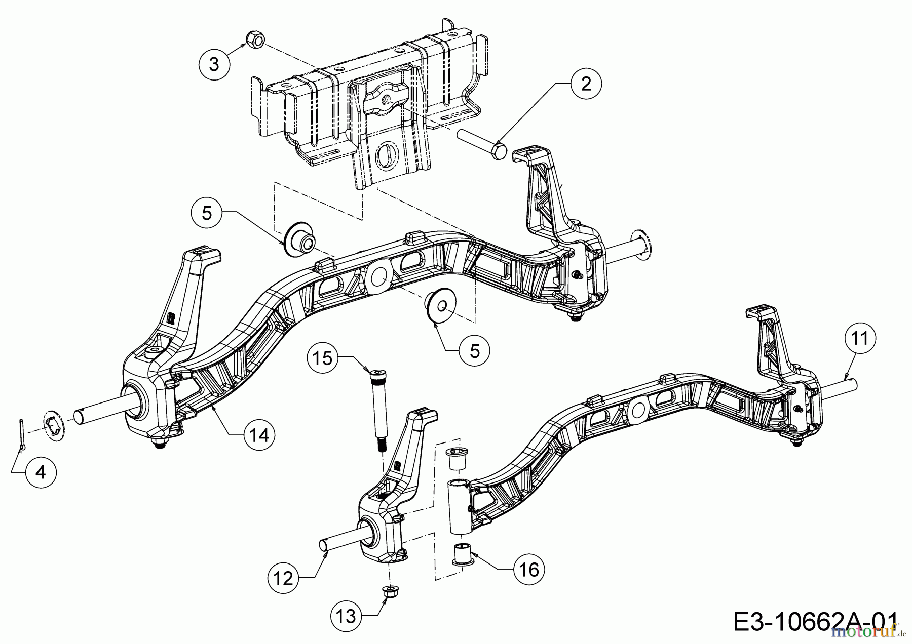 Cub Cadet E-Rasentraktoren XT2 ES107 33ABA7CS603 (2021) Vorderachse