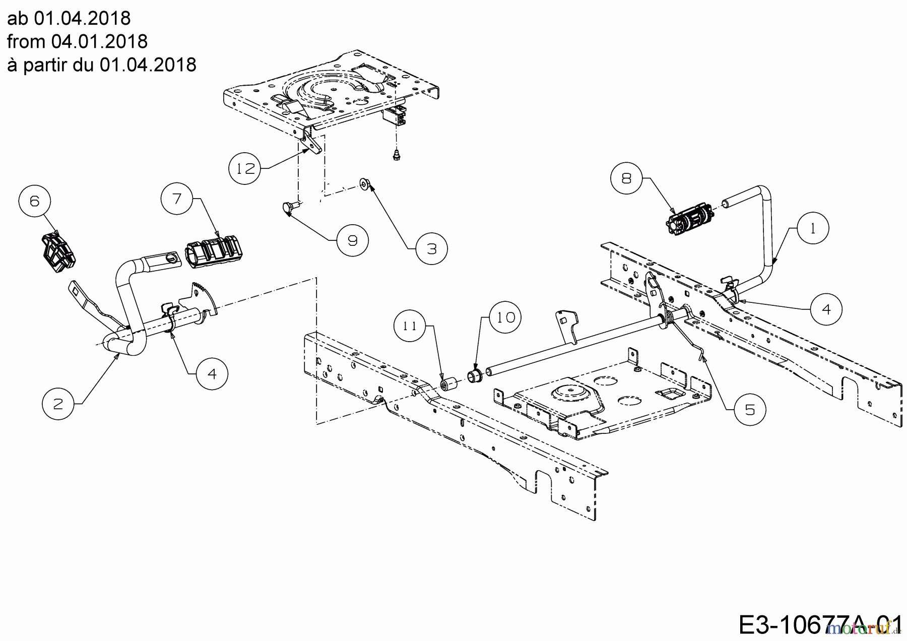 Cub Cadet Rasentraktoren XT1 OS96 13C8A1CF603 (2021) Pedale ab 01.04.2018
