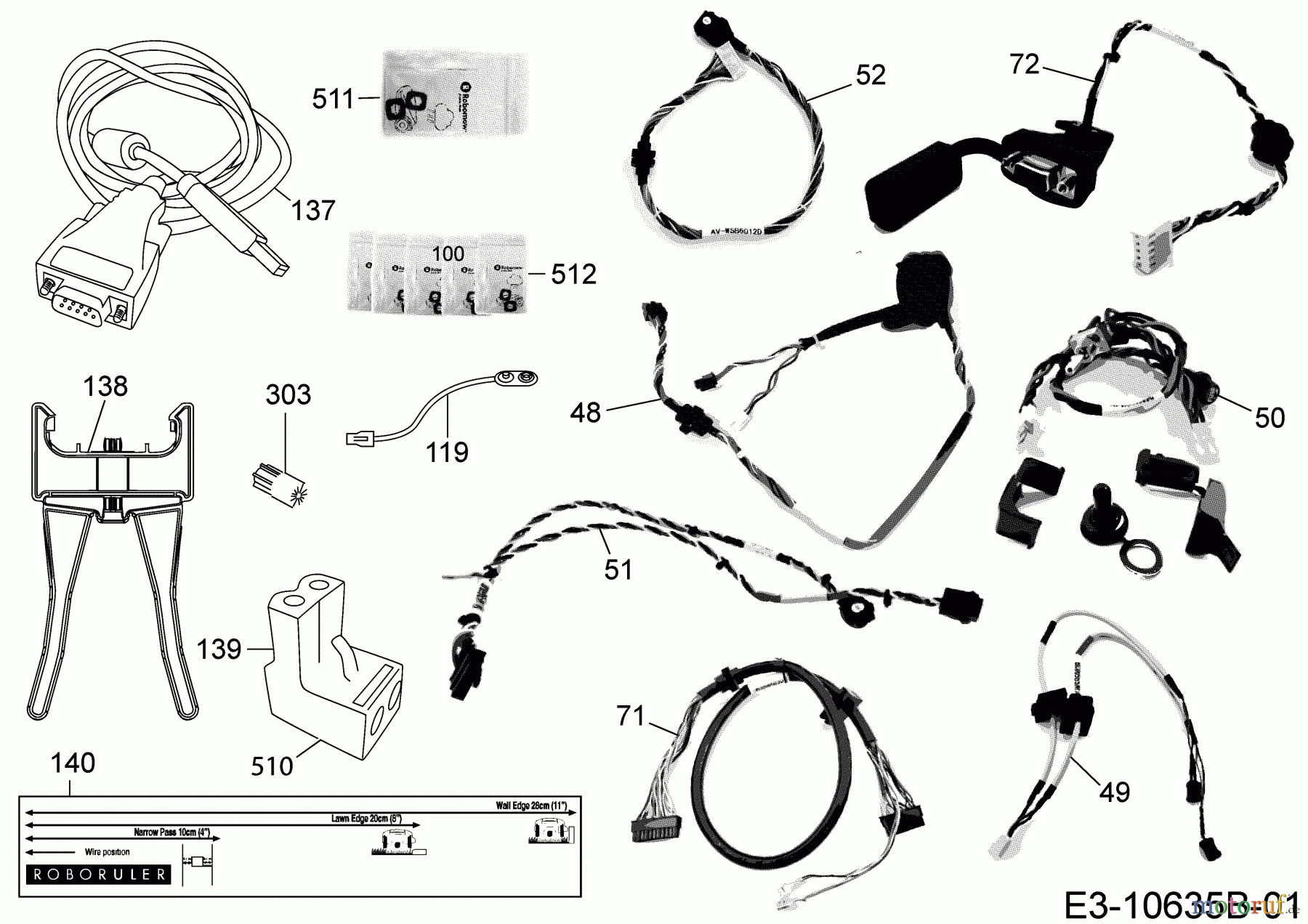 Robomow Mähroboter RS635 PRO S 22BSGAFD619 (2019) Kabel, Kabelanschluß, Regensensor, Werkzeug