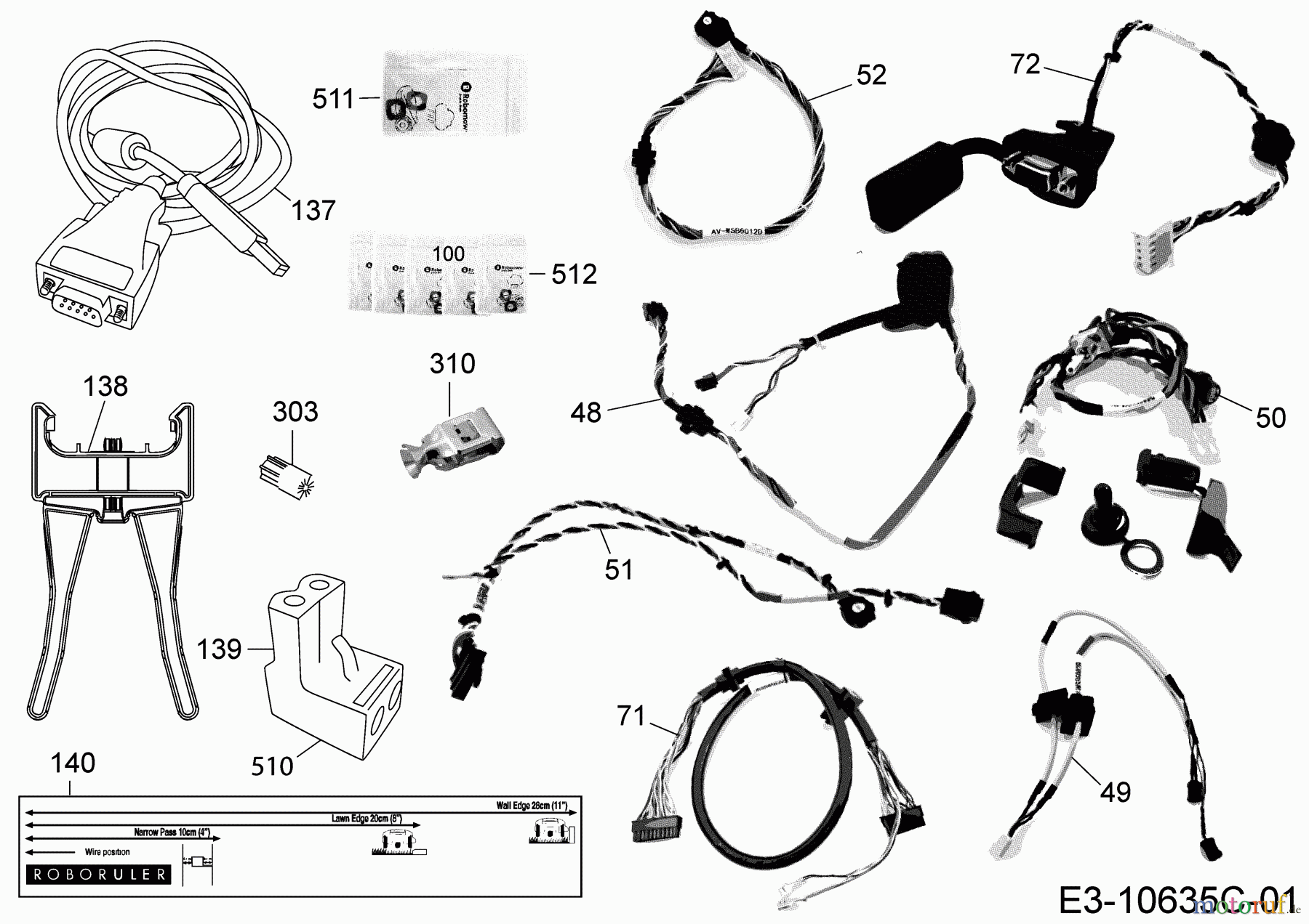 Robomow Mähroboter RS625 PRO 22CSDAAD619 (2020) Kabel, Kabelanschluß, Regensensor, Werkzeug