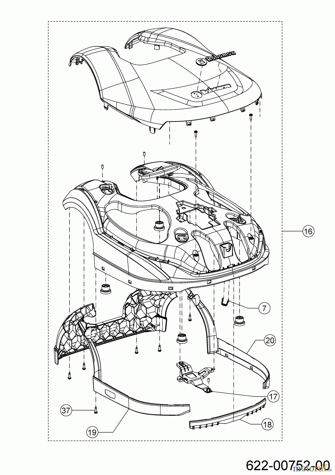 Robomow Mähroboter RK2000 PRO 22AKHAFA619 (2021) Karosserie, Verkleidung