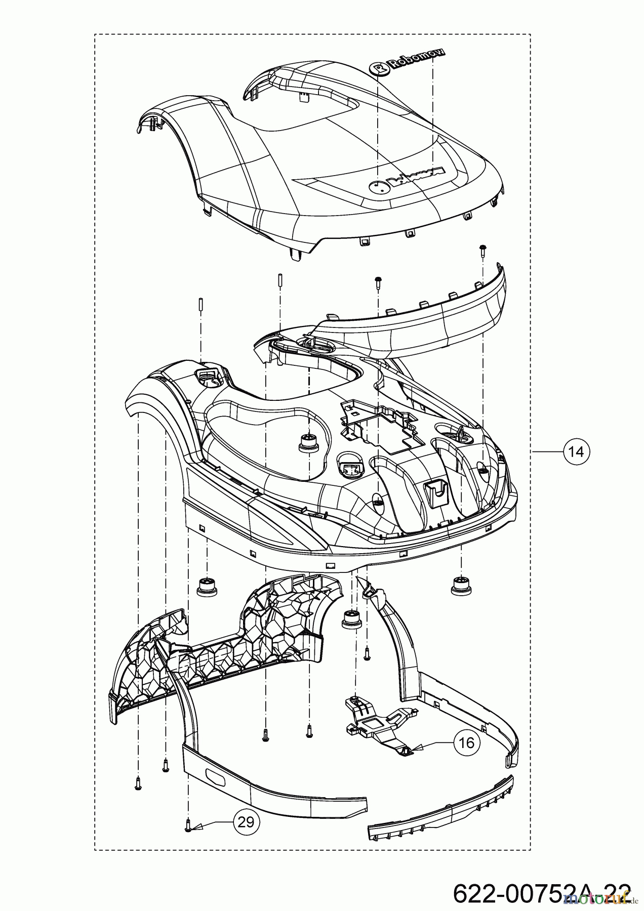 Robomow Mähroboter RK2000 22AKHAFB619 (2022) Karosserie, Verkleidung