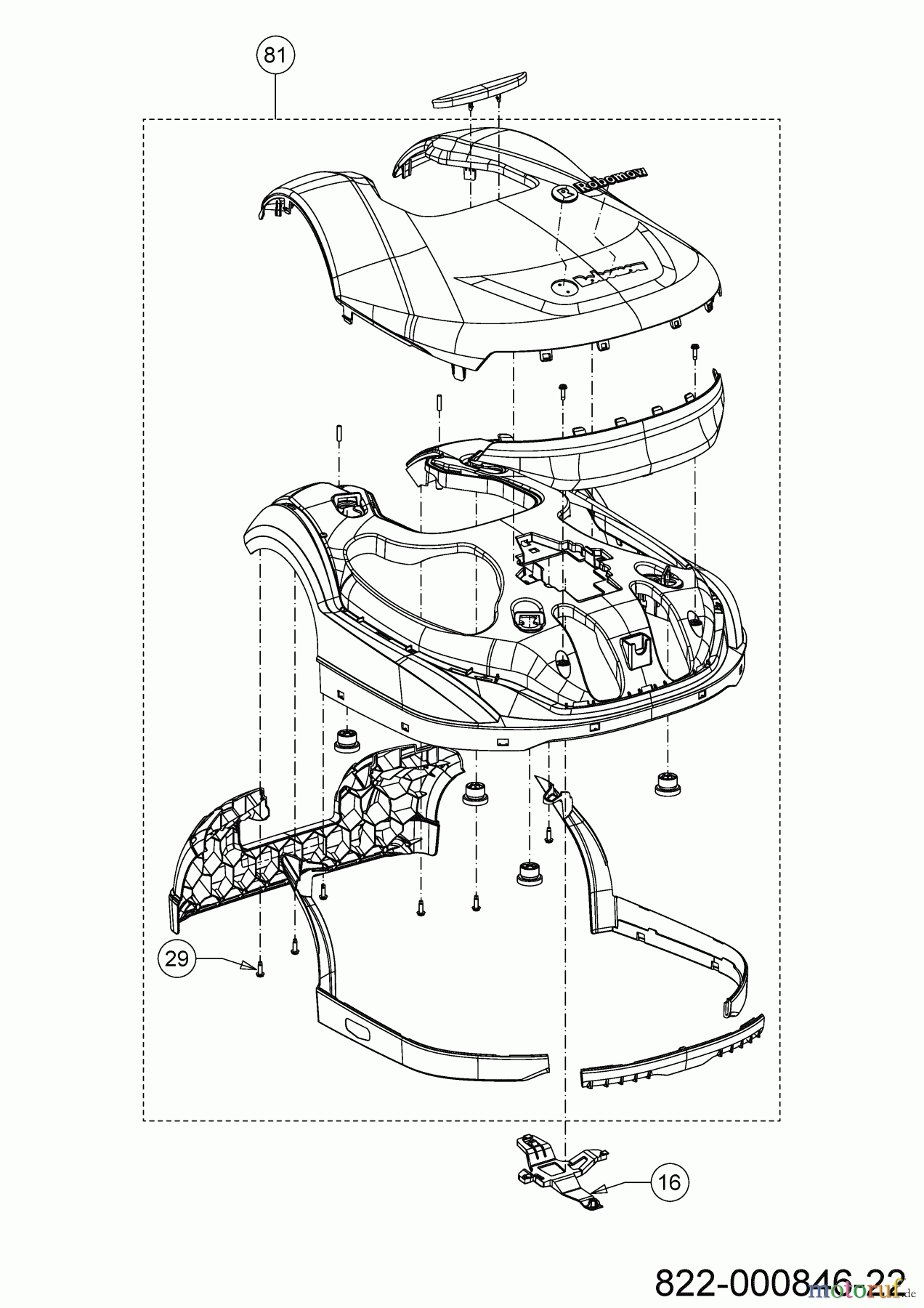 Robomow Mähroboter RK4000 PRO 22AKLAFA619 (2022) Karosserie, Verkleidung