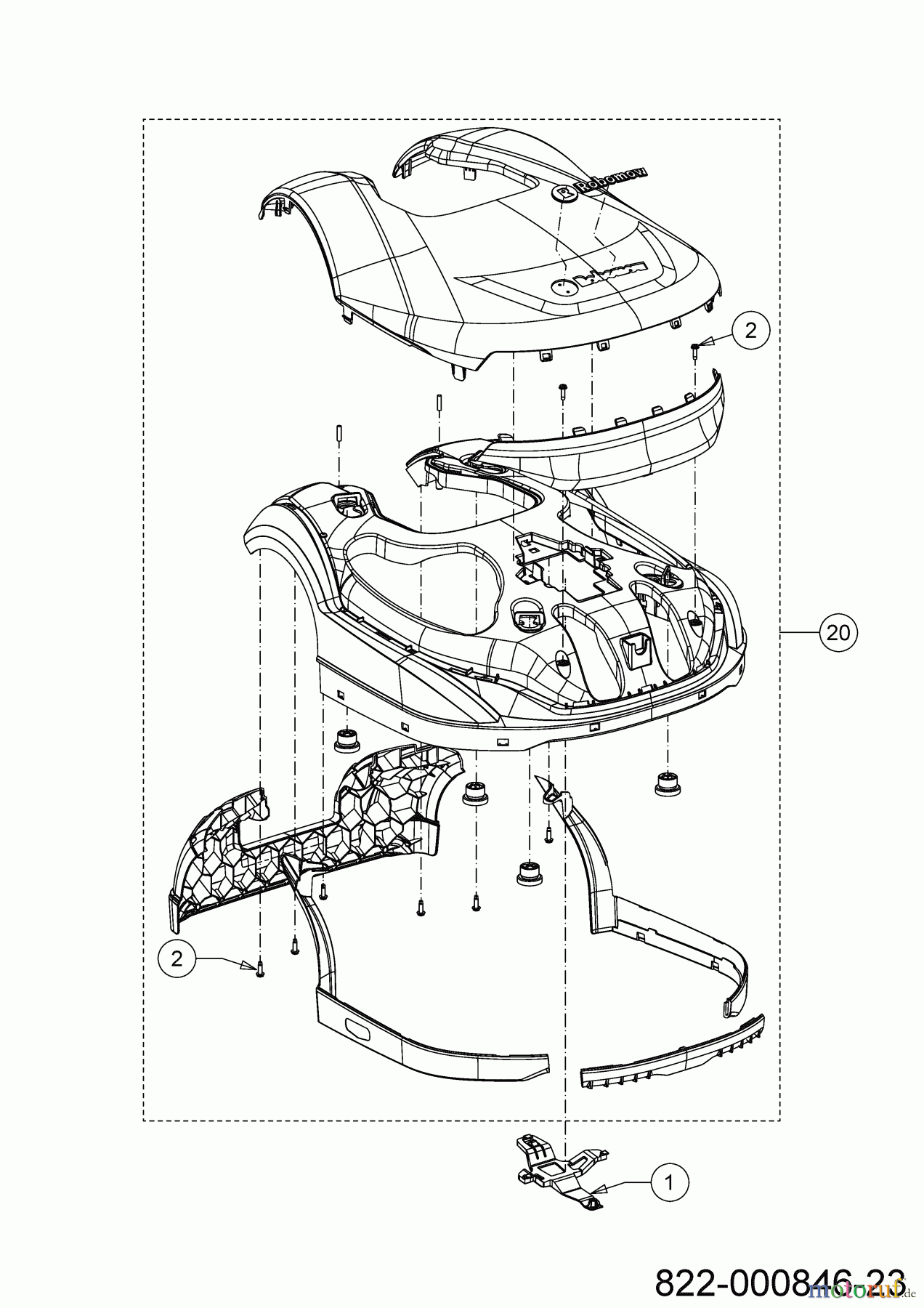 Robomow Mähroboter RK4000 PRO 22AKLAFA358 (2023) Karosserie, Verkleidung