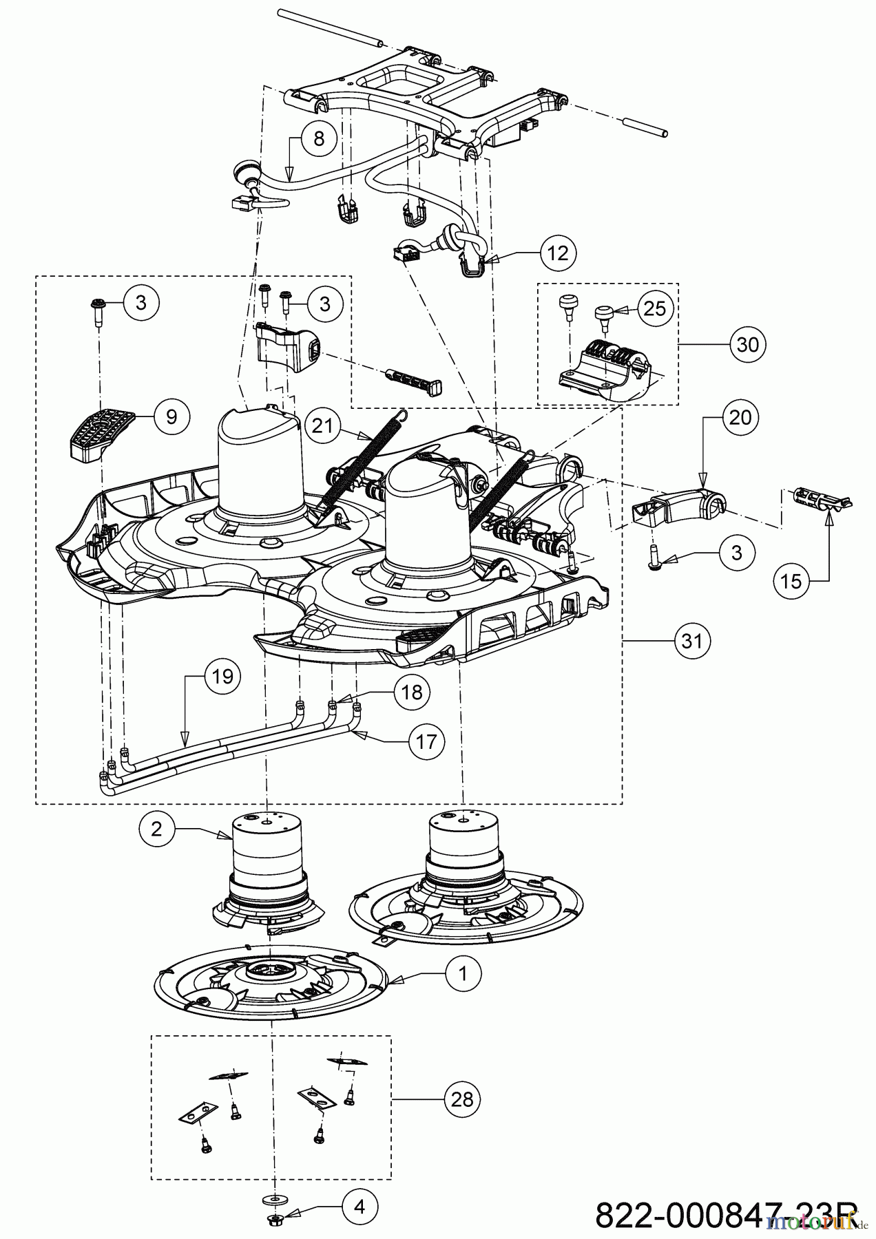 Robomow Mähroboter RK4000 PRO 22AKLAFA619 (2022) Mähwerk, Schneidmesser