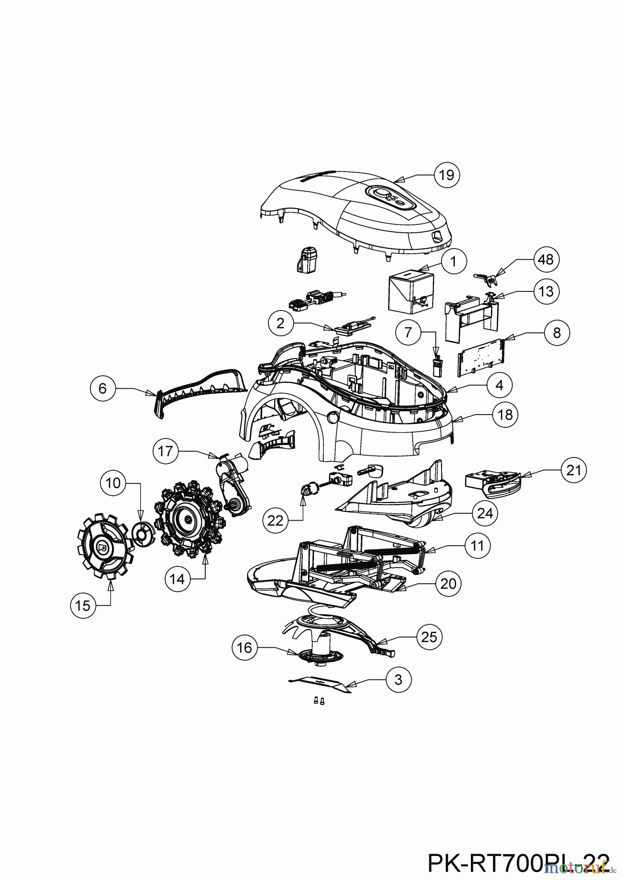 Robomow Mähroboter RT700 22BTDABB619 (2022) Mähroboter Einzelteile