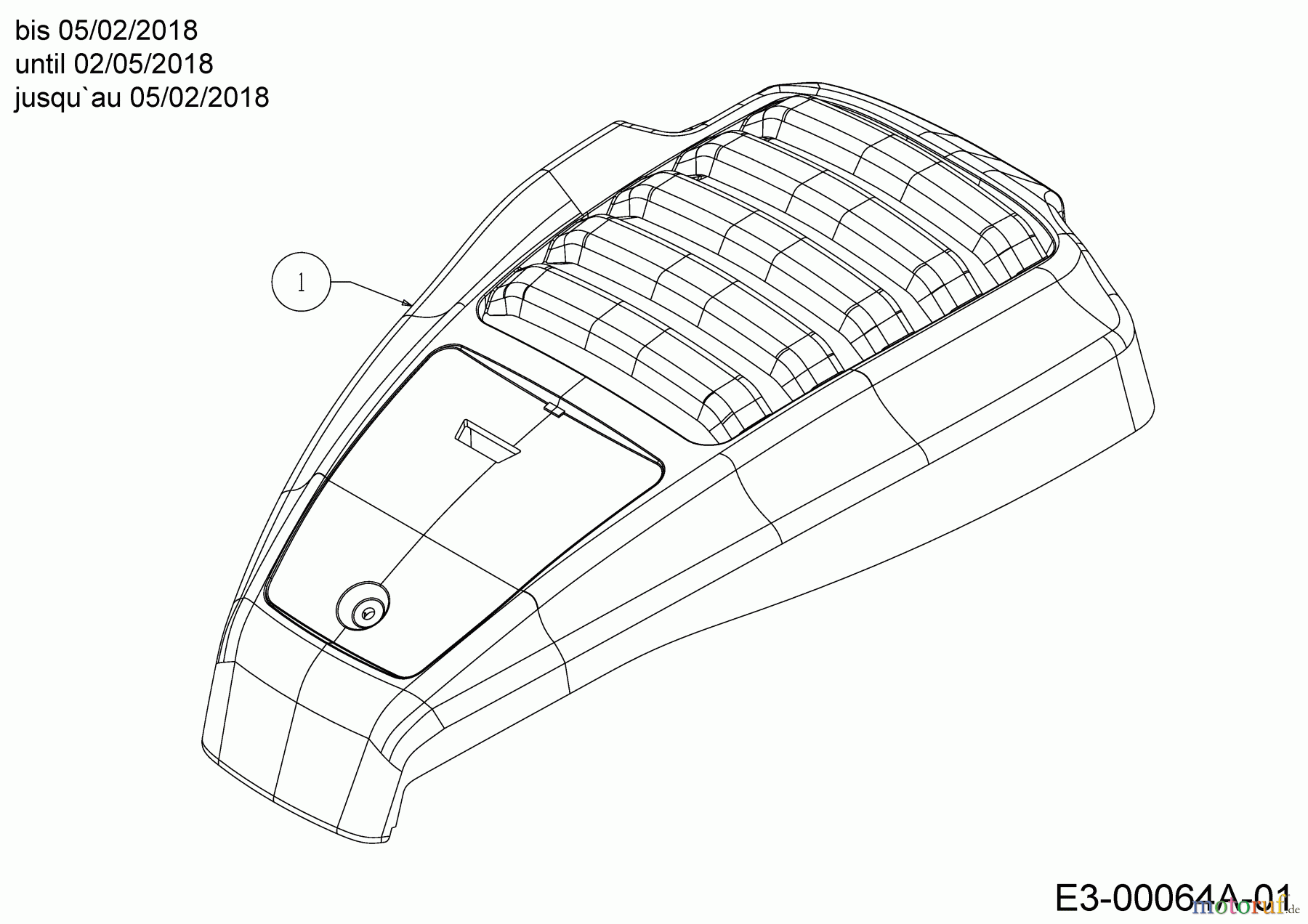 Wolf-Garten Motormäher mit Antrieb Expert 46 W ES SP 12ACYAS7650 (2018) Motorhaube M9A bis 05/02/2018