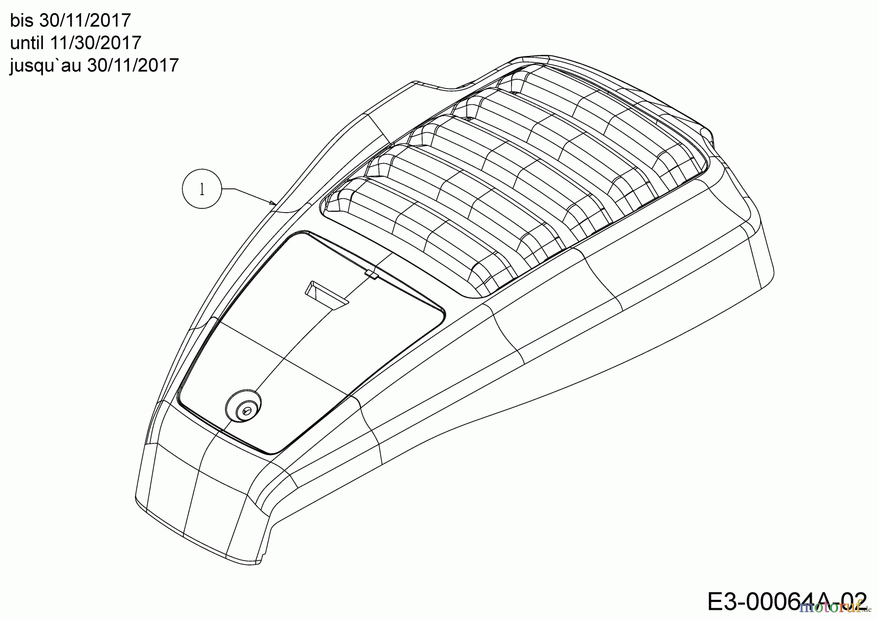 Wolf-Garten Motormäher mit Antrieb Expert 460 AE 12AETUS7650 (2018) Motorhaube M9A bis 30/11/2017