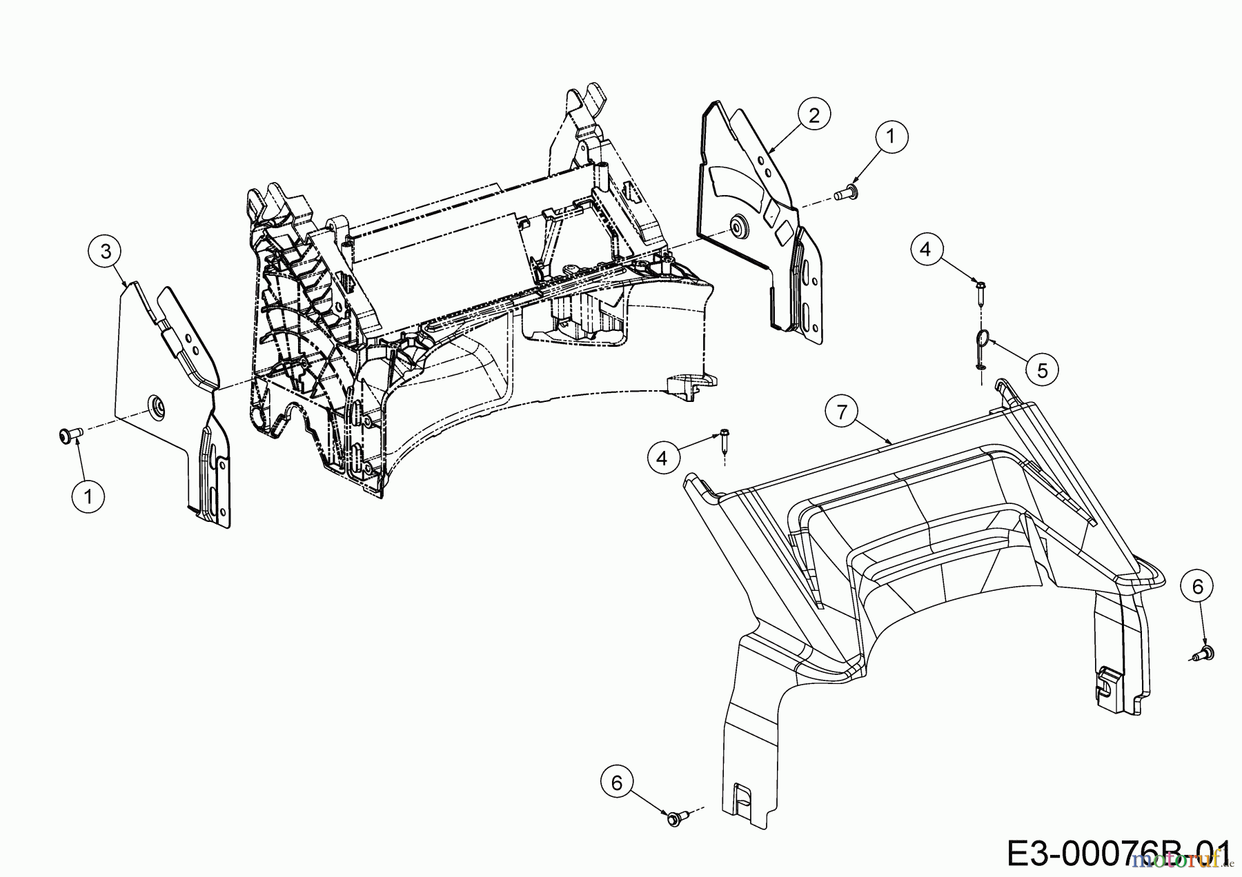 Wolf-Garten Motormäher mit Antrieb A 460 ASPHW 12AWTV5E650 (2019) Abdeckung hinten