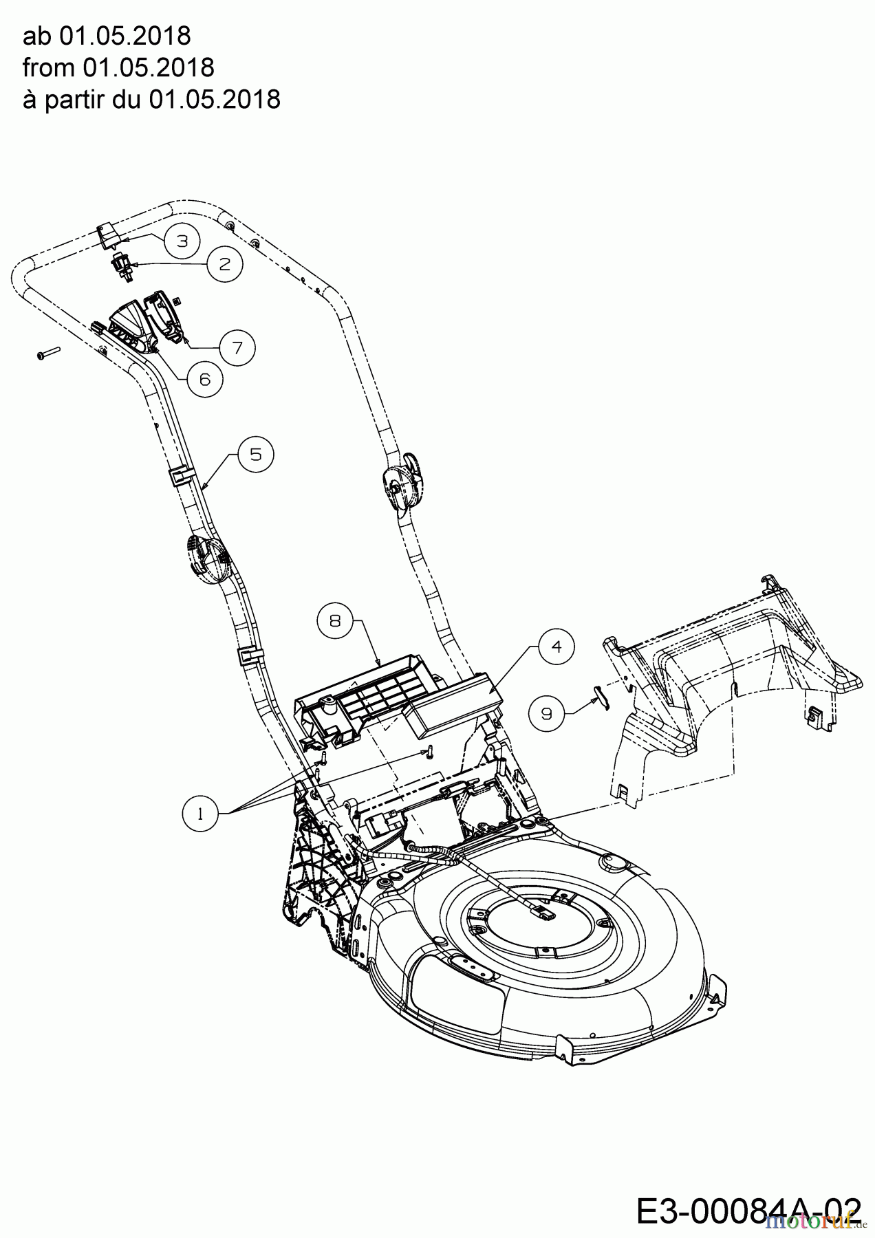 Wolf-Garten Motormäher mit Antrieb Expert 460 AE 12AETUS7650 (2018) Batterie, Kabelbaum ab 01.05.2018
