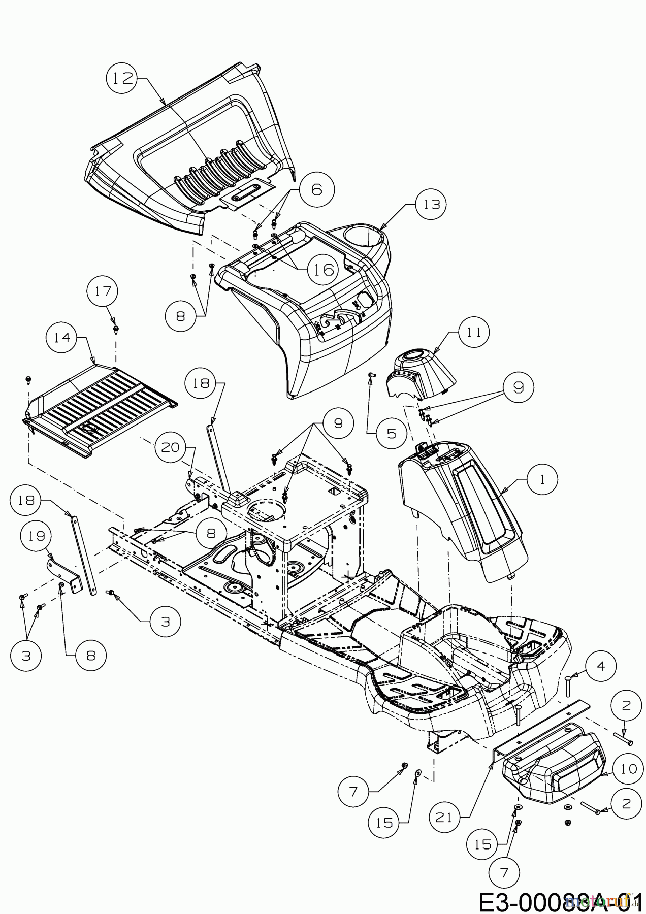 Wolf-Garten Rasentraktoren Scooter 13C326SC650 (2020) Frontgewicht, Verkleidungen