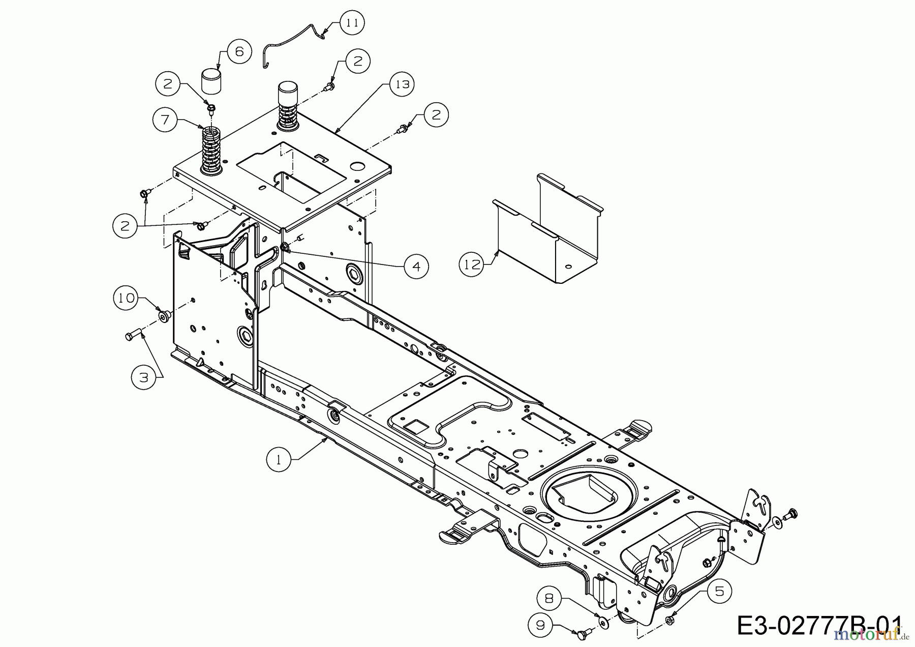 Wolf-Garten Rasentraktoren Expert 107.200 H 13AP93WS350 (2015) Rahmen