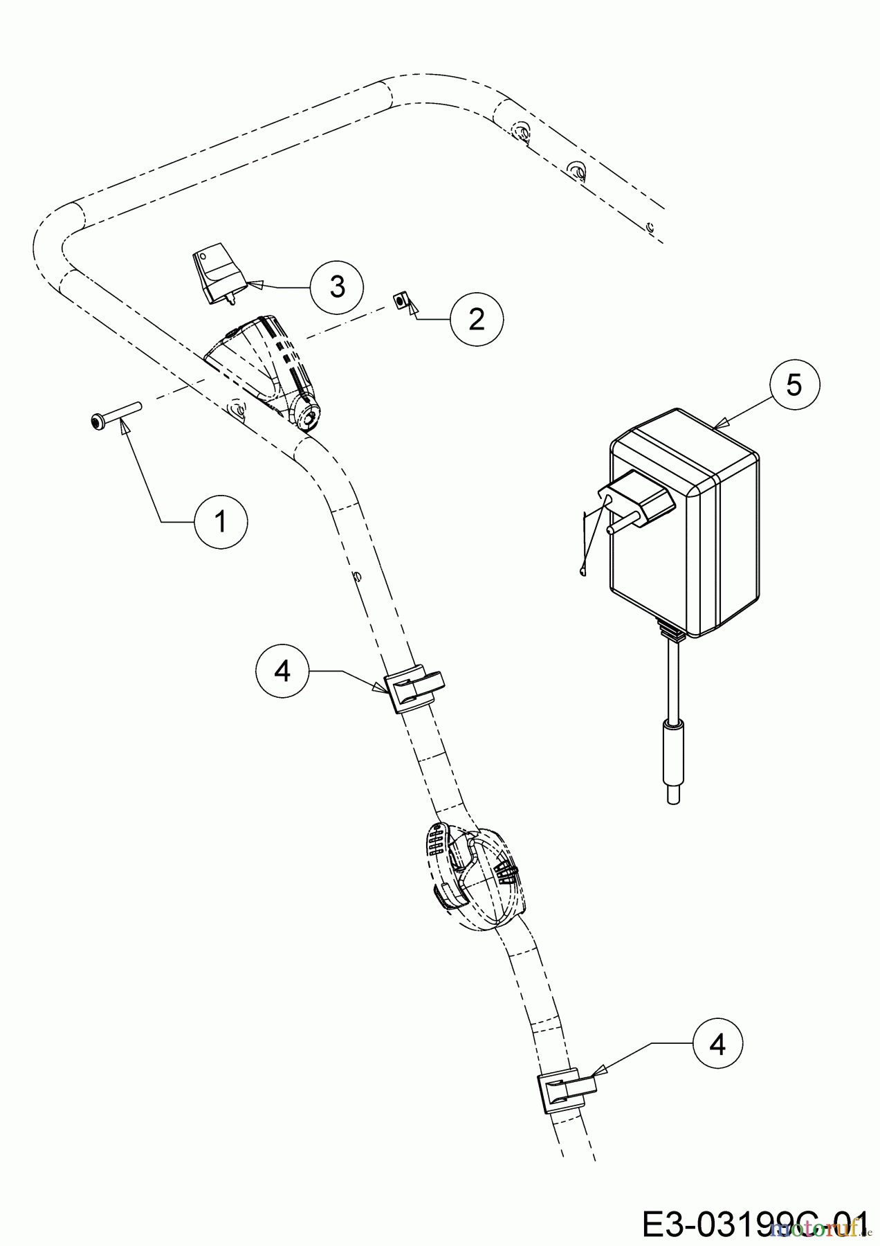 Wolf-Garten Motormäher mit Antrieb Expert 460 AE 12AETUS7650 (2020) Kabelführung, Ladegerät