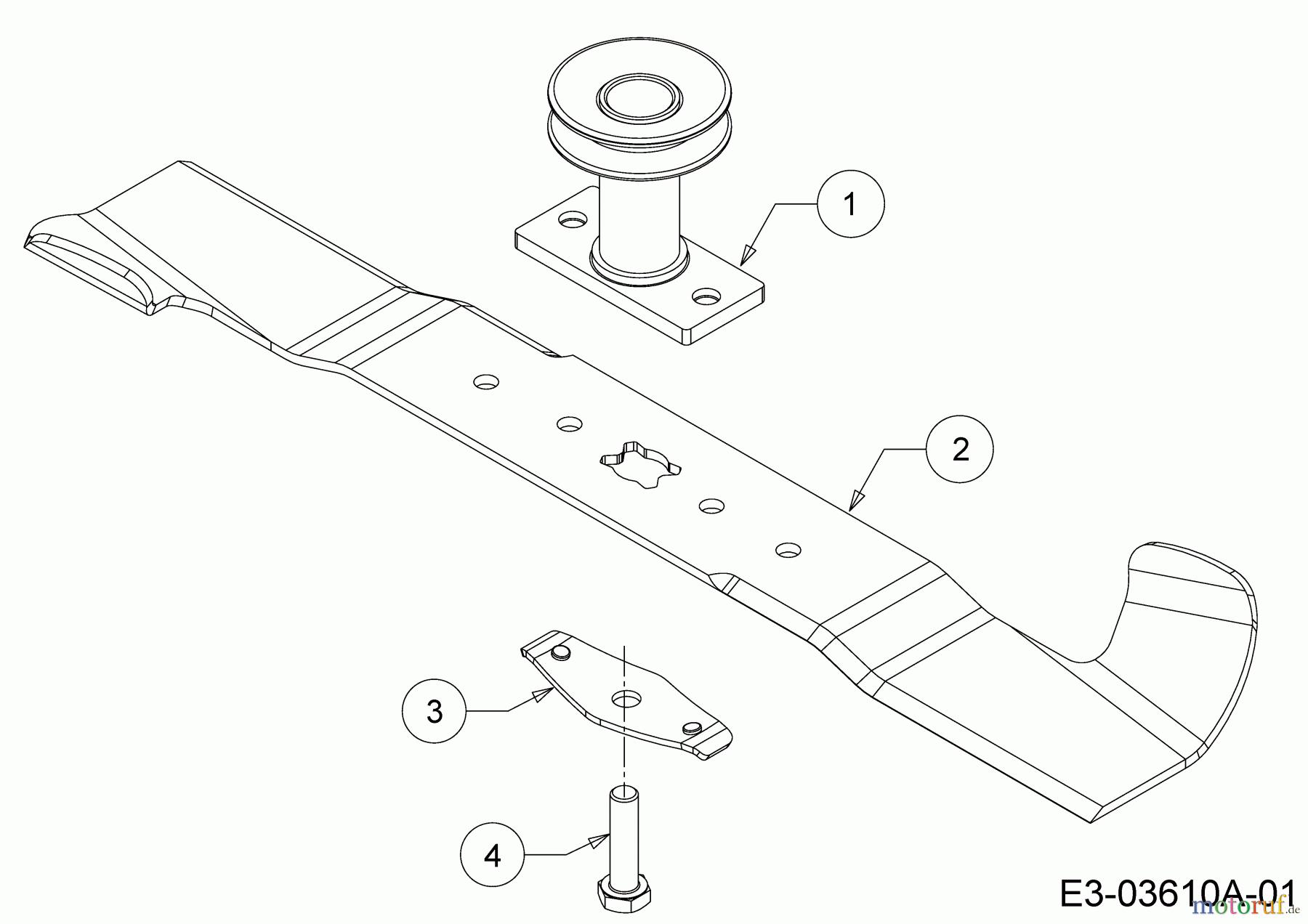  Wolf-Garten Motormäher mit Antrieb Expert 460 AE 12AETUS7650  (2017) Messer, Messeraufnahme