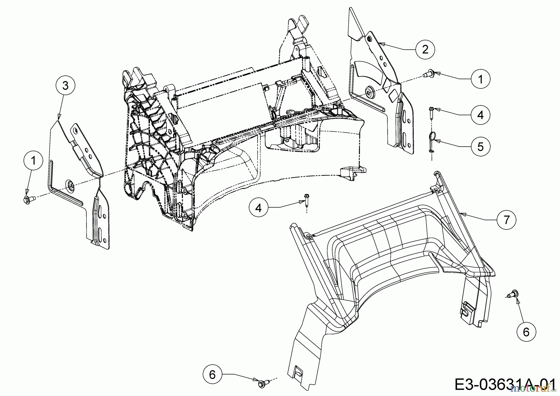 Wolf-Garten Motormäher mit Antrieb Expert 420 A 12B-LUSC650 (2016) Abdeckung hinten