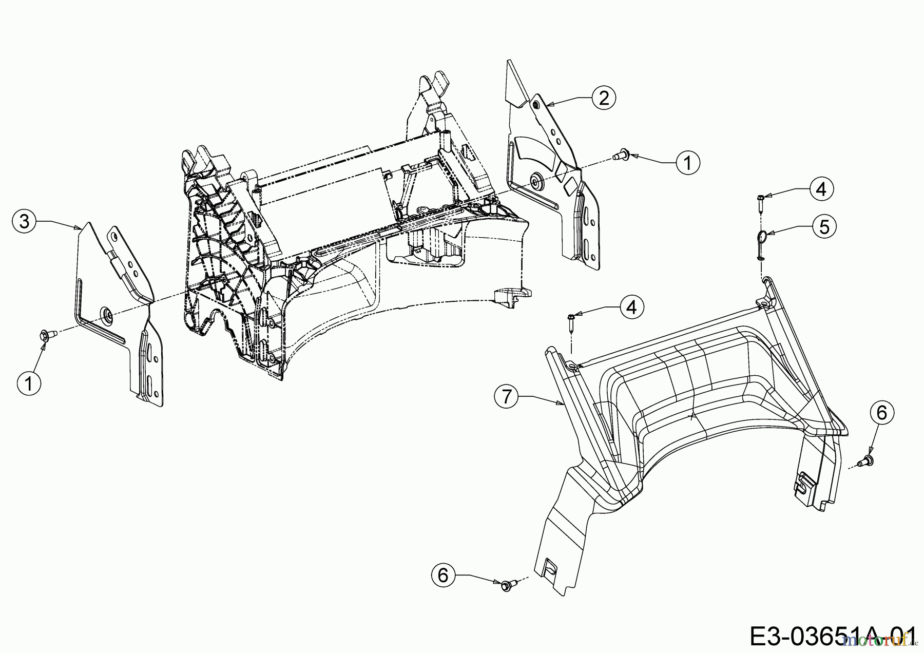 Wolf-Garten Motormäher Expert 420 11A-LUSC650 (2014) Abdeckung hinten