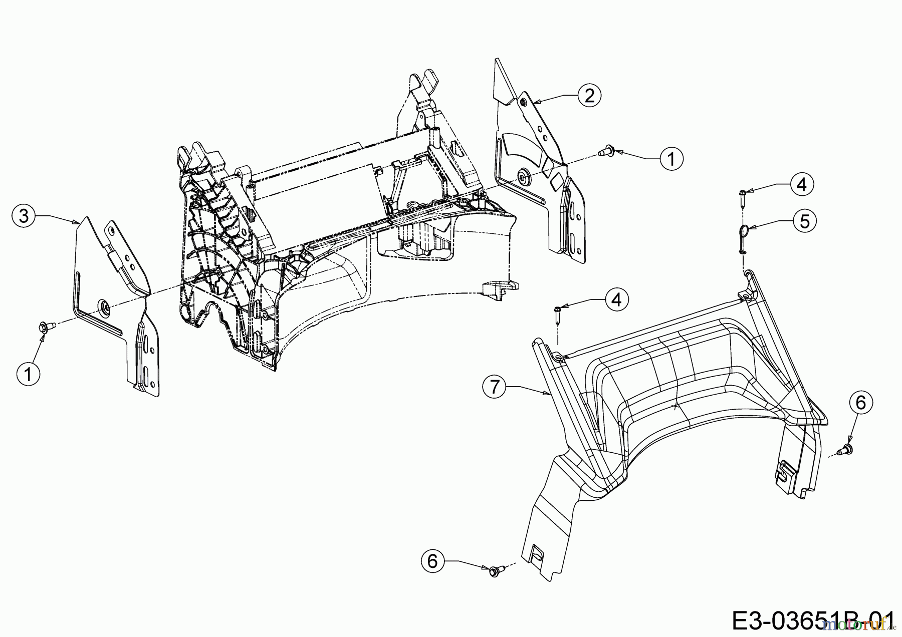 Wolf-Garten Motormäher Expert 420 11A-LUSC650 (2016) Abdeckung hinten