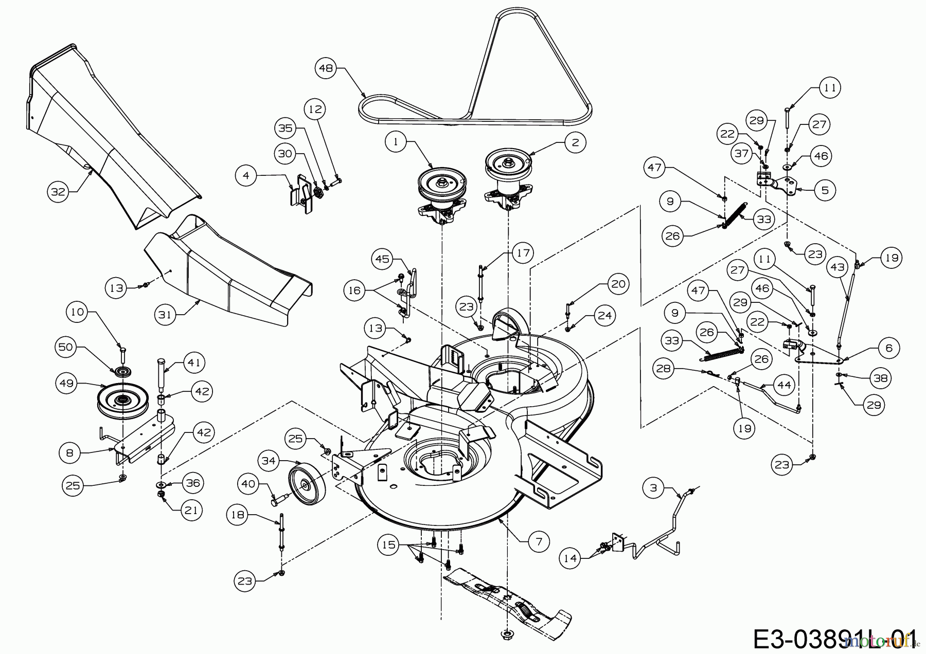 Wolf-Garten Rasentraktoren E 13/92 H 13H2715E650 (2018) Mähwerk E (36