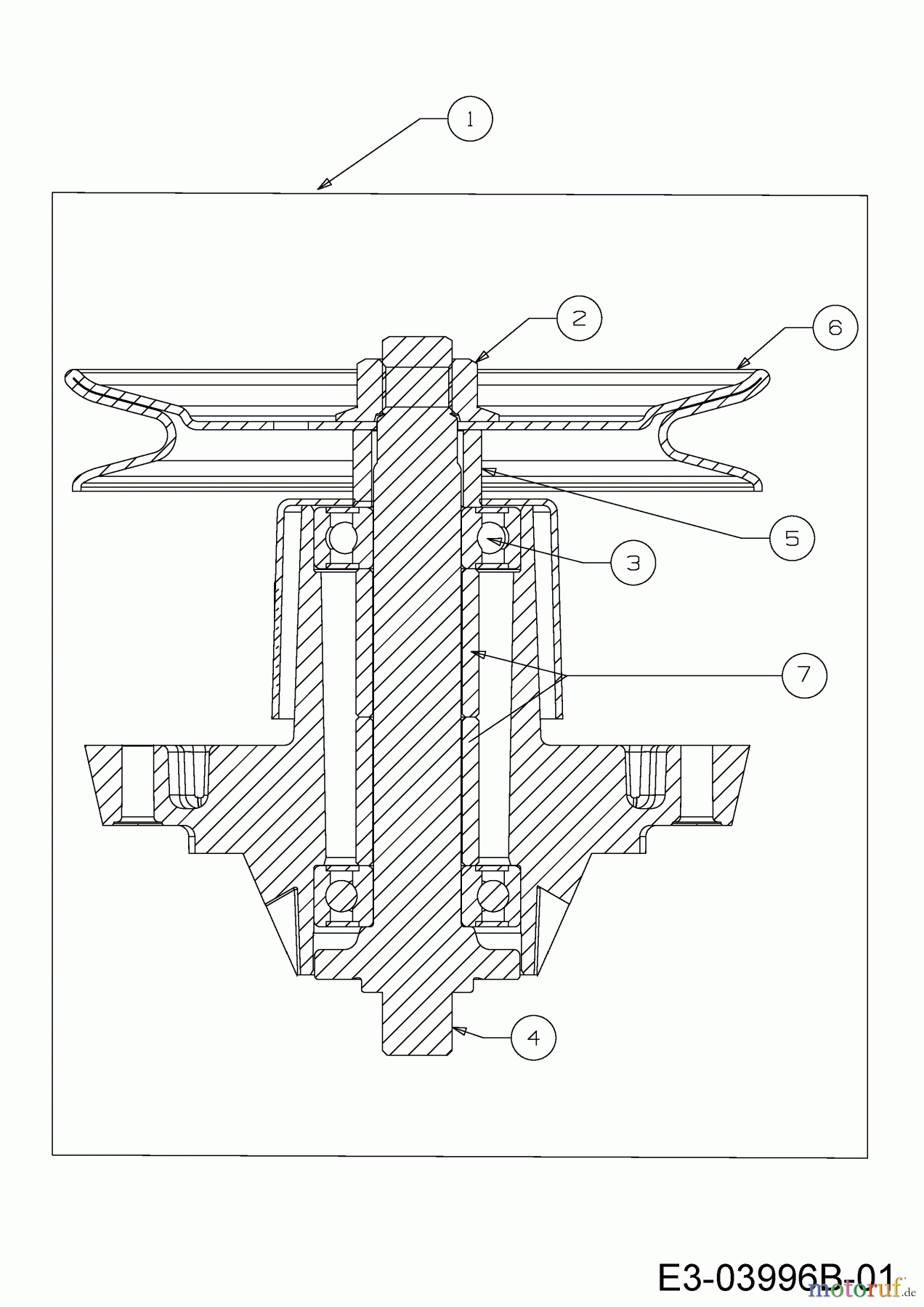Wolf-Garten Rasentraktoren Expert 105.165 A 13HN90WN650 (2015) Messerspindel 618-04657A
