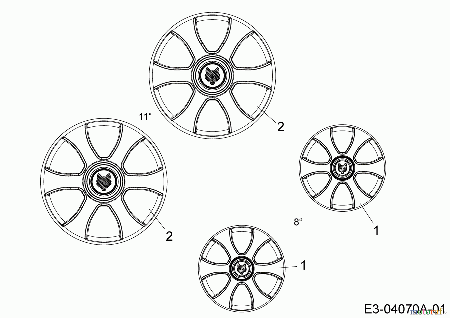  Wolf-Garten Motormäher mit Antrieb AT 5300 AHW 12C-PRJ6650  (2019) Radkappen