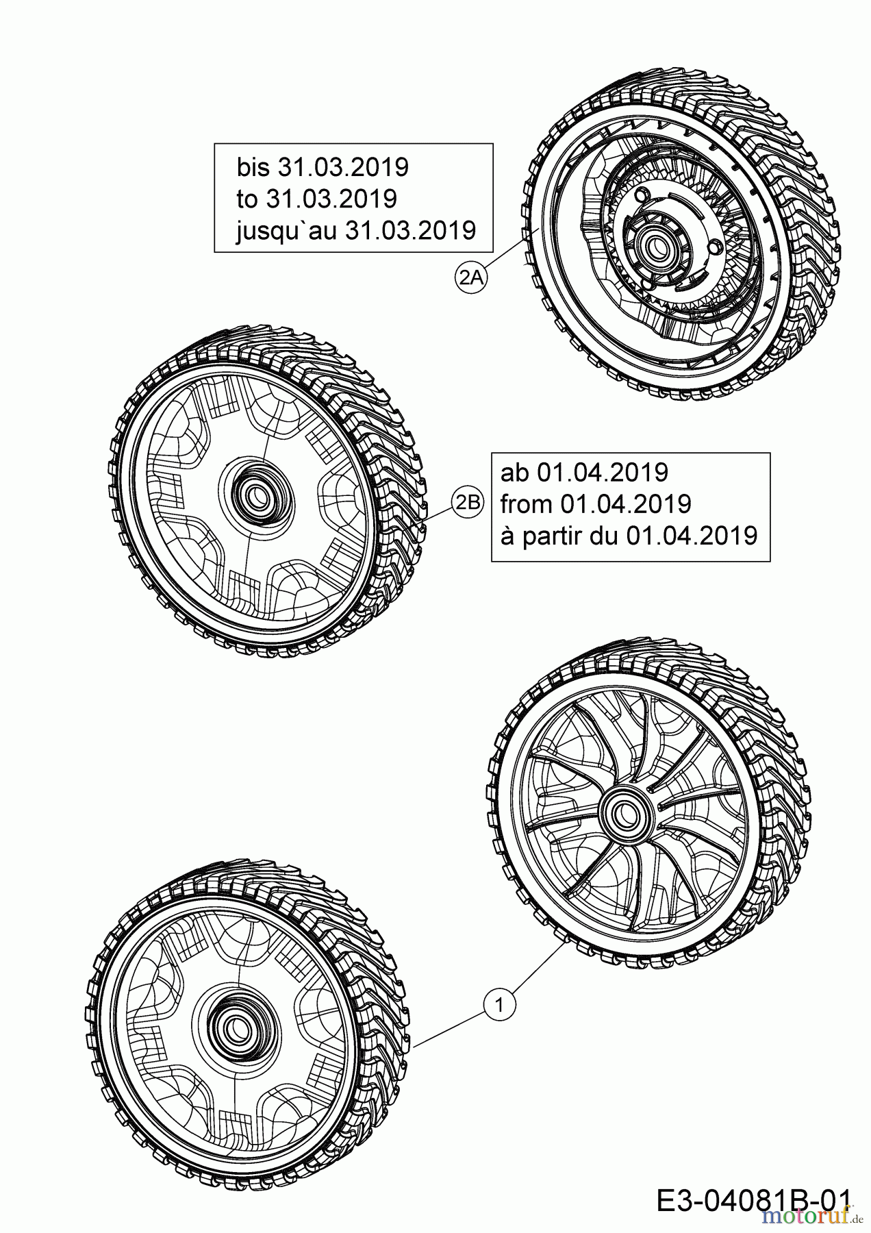Wolf-Garten Motormäher mit Antrieb Expert 530 A 12C-PUKC650 (2019) Räder