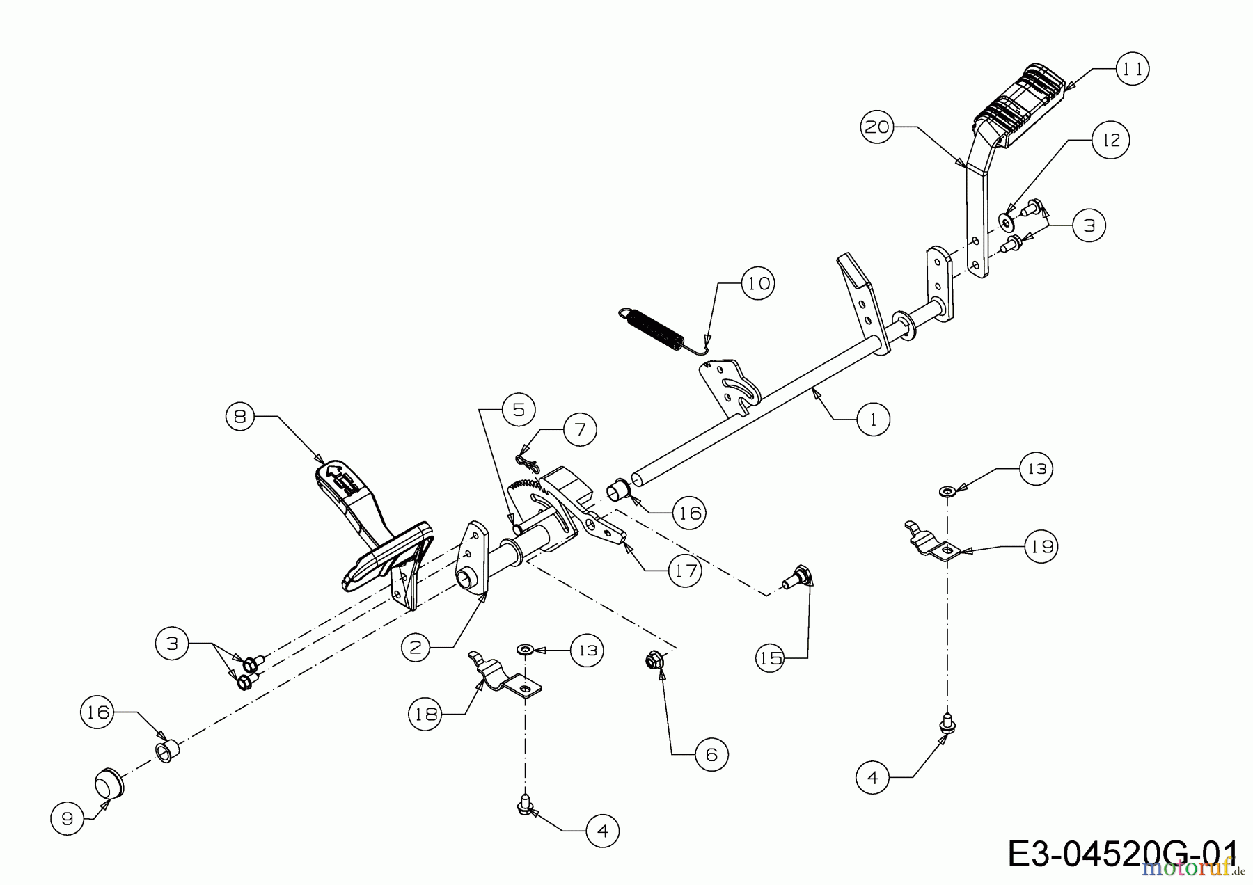 Wolf-Garten Rasentraktoren Expert 107.200 H 13AP93WS350 (2015) Pedale