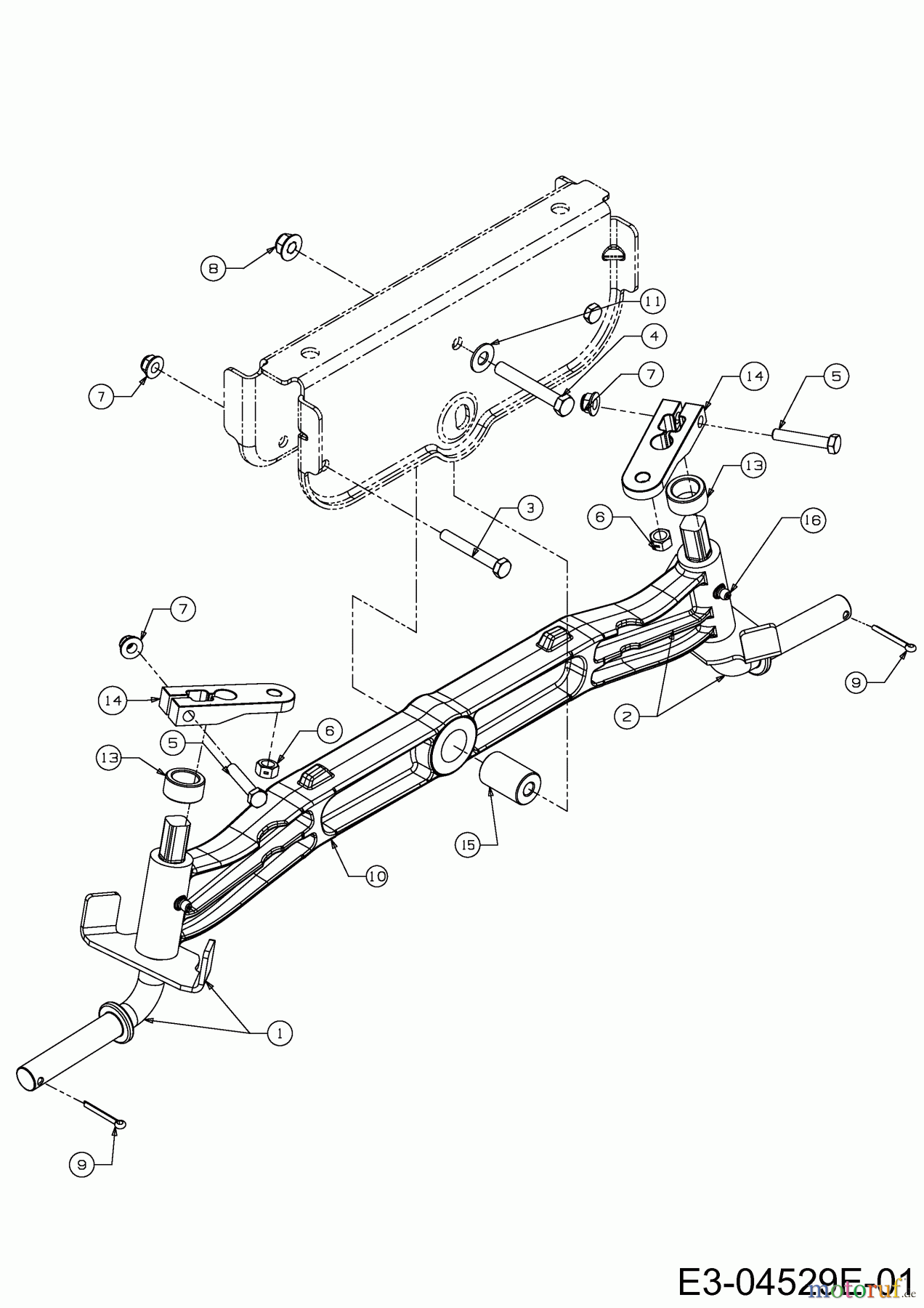 Wolf-Garten Rasentraktoren Expert 96.160 H 13AG93WF650 (2014) Vorderachse